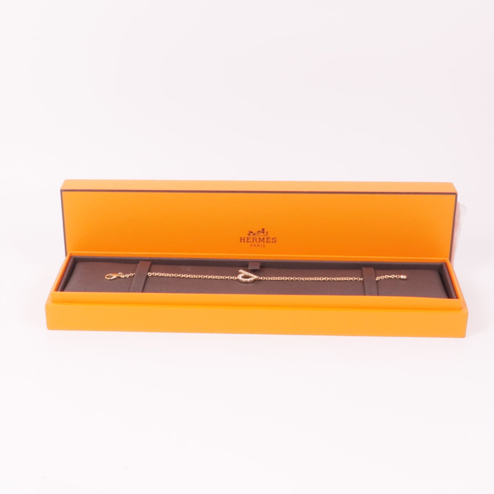 HERMES 18K玫瑰金/鑽石Finesse Bracelet手鏈