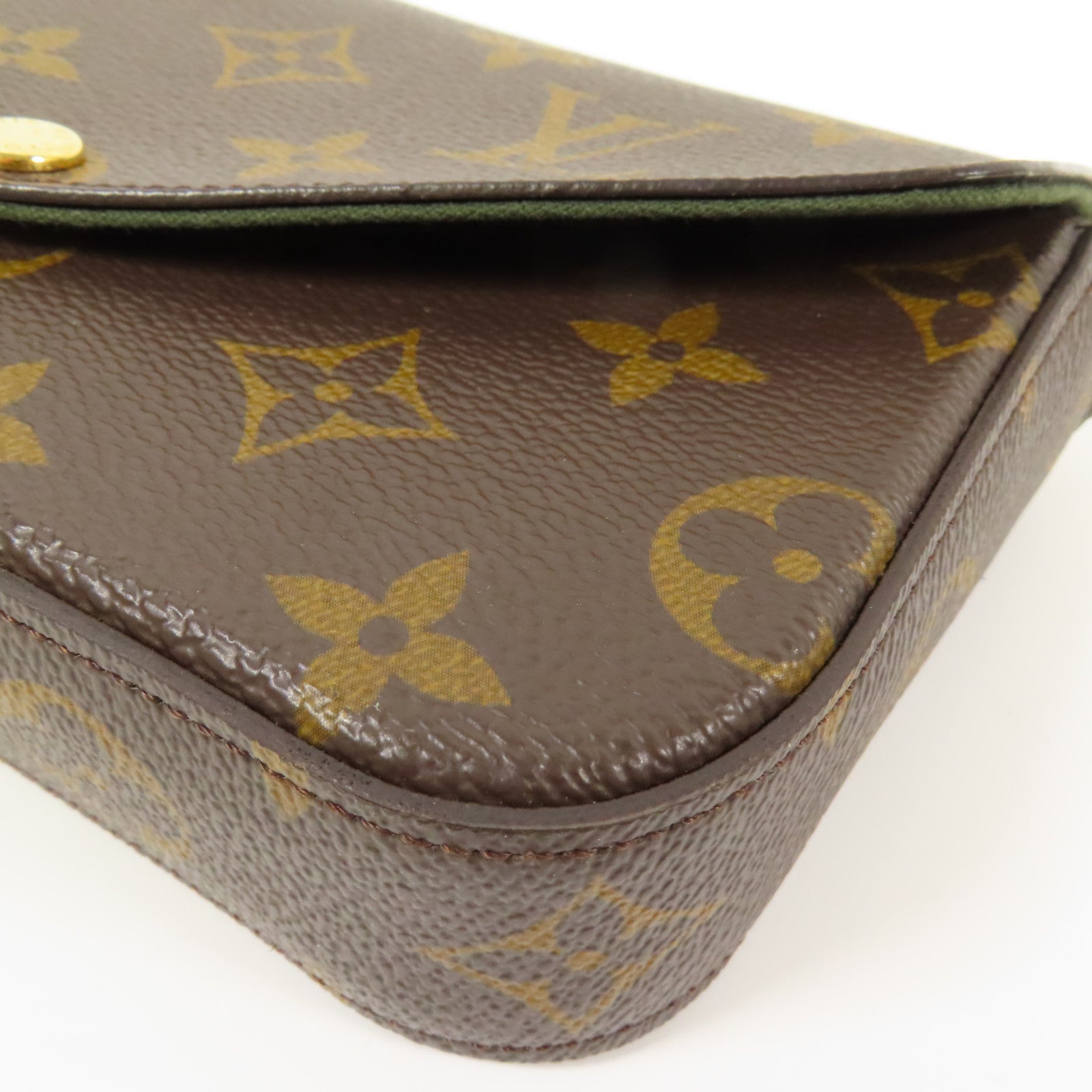 LOUIS VUITTON LV GHW Felicie Strap & Go Shoulder Bag M80091 Monogram Brown/Green