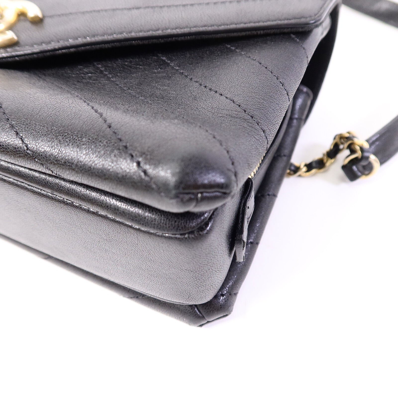 CHANEL 牛皮皮革Envelope Flap Bag鏈帶肩背袋