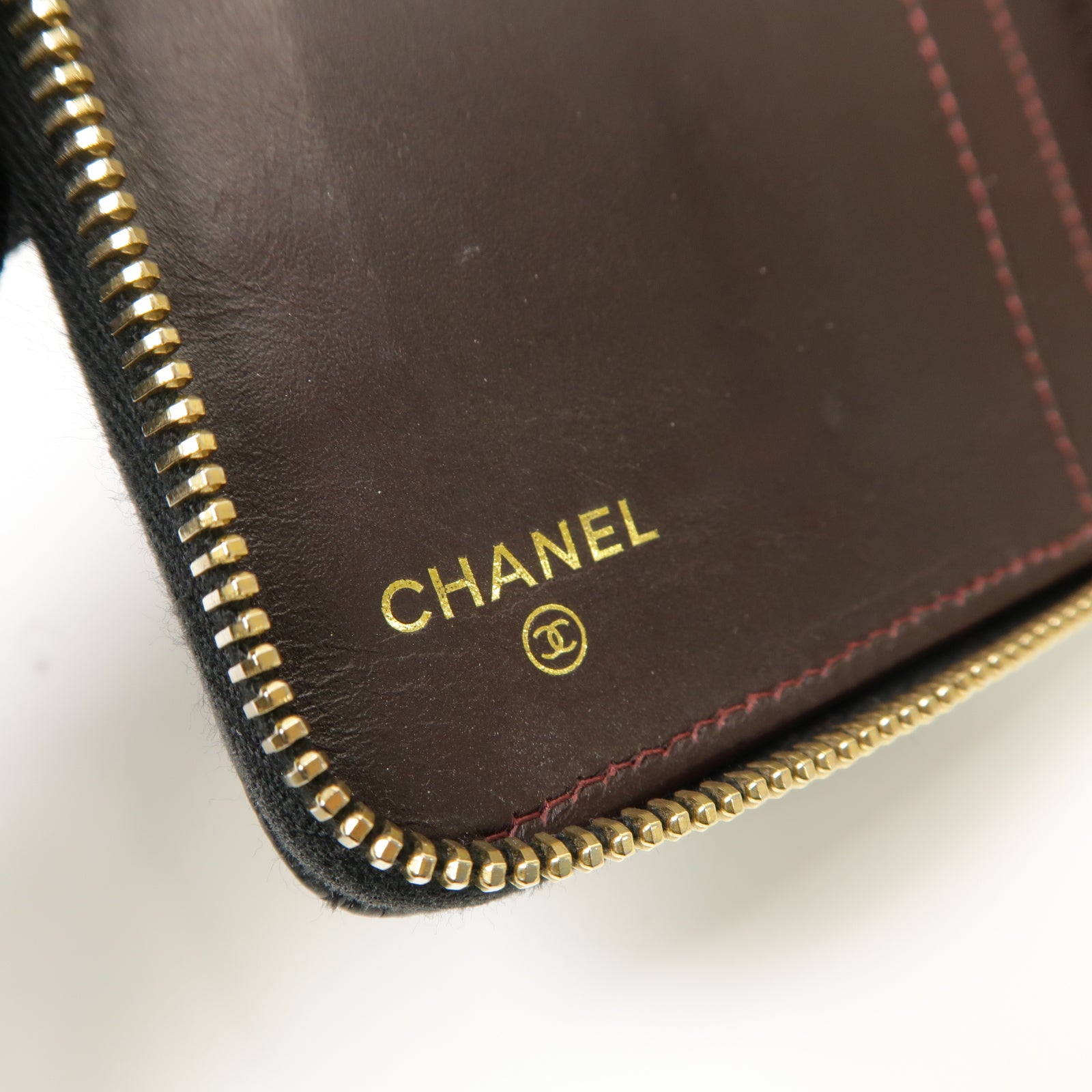 CHANEL **【激減優惠】菱格Caviar皮革Zipped Wallet金扣長錢包黒色