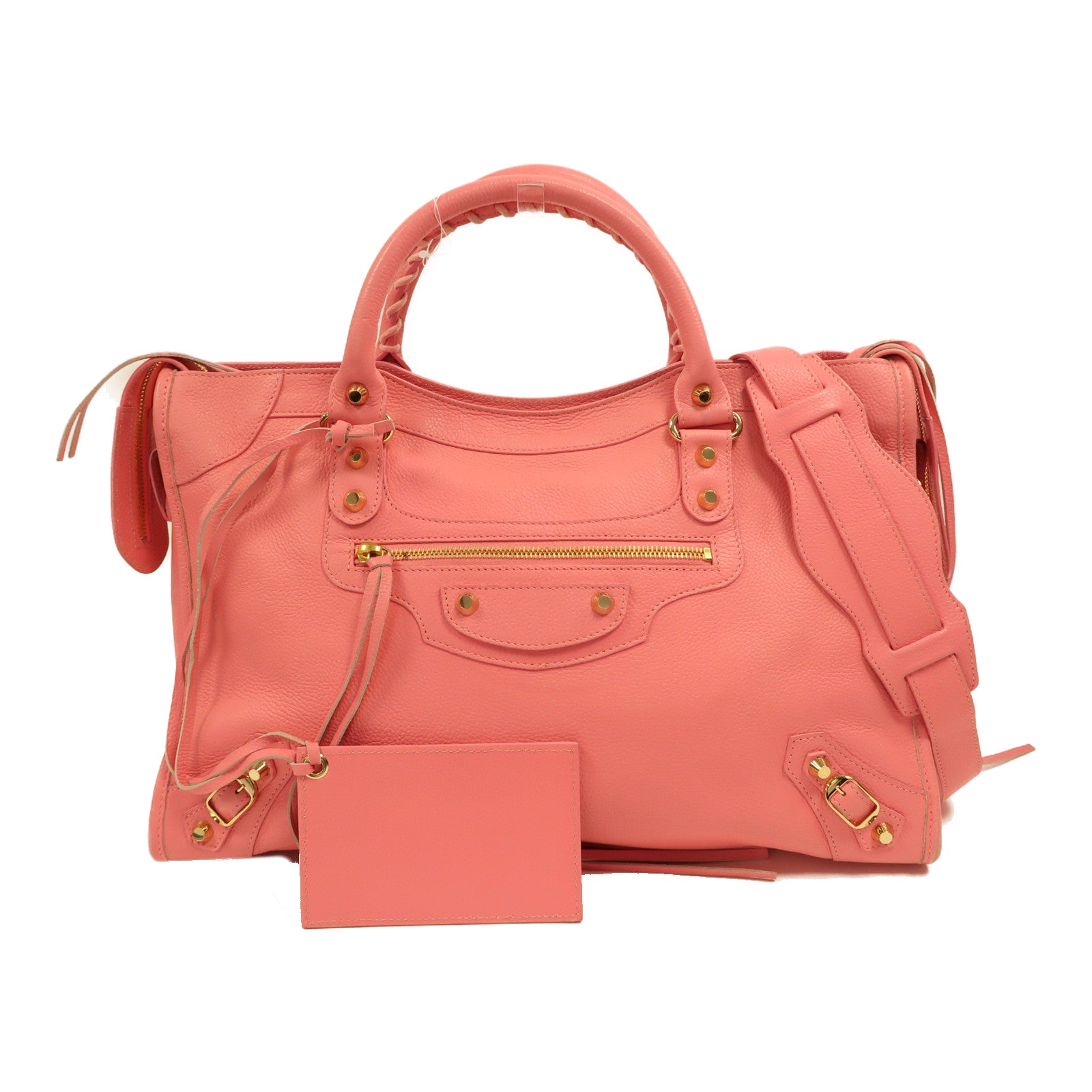 BALENCIAGA 牛皮皮革Le City Bag金扣手挽肩背兩用袋粉紅色