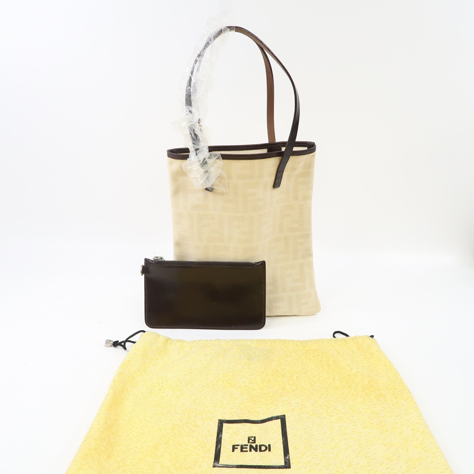 FENDI 【激減優惠】帆布Tote Bag手挽袋米色