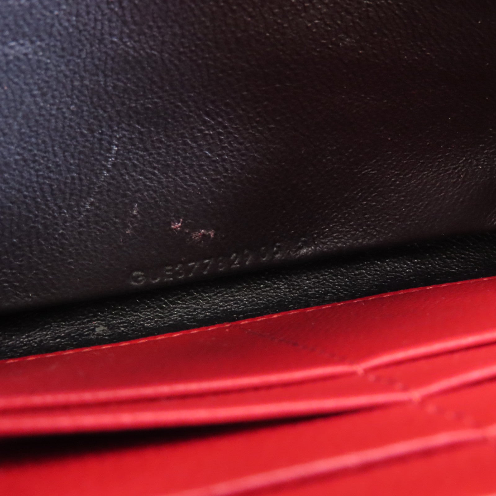 SAINT LAURENT 牛皮皮革Wallet On Chain金扣鏈帶肩背袋紅色