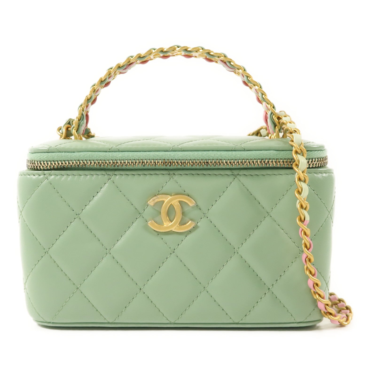 CHANEL 羊皮皮革Vanity Case金扣手挽肩背兩用袋