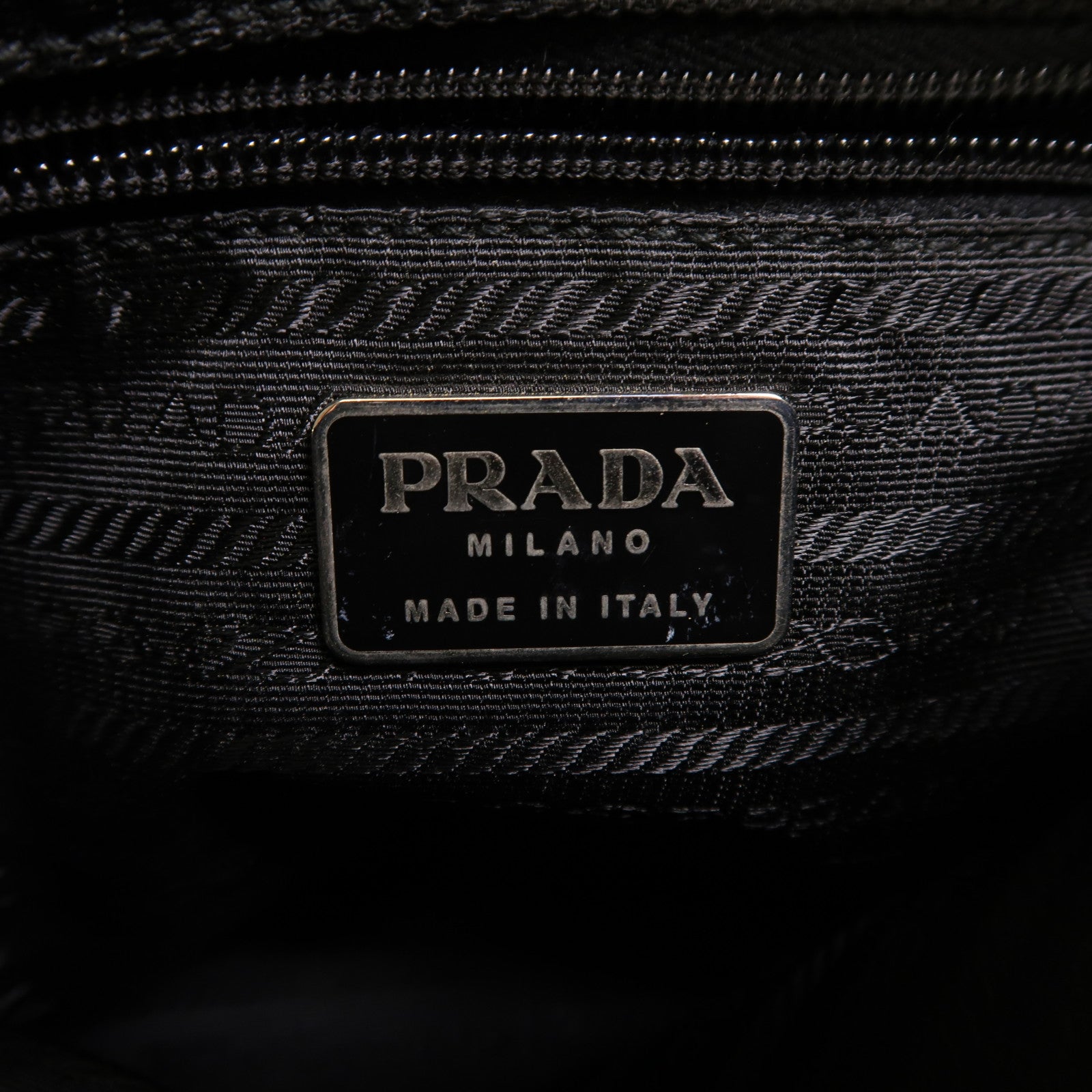 PRADA 【激減優惠】帆布Shoulder Bag銀扣肩背袋