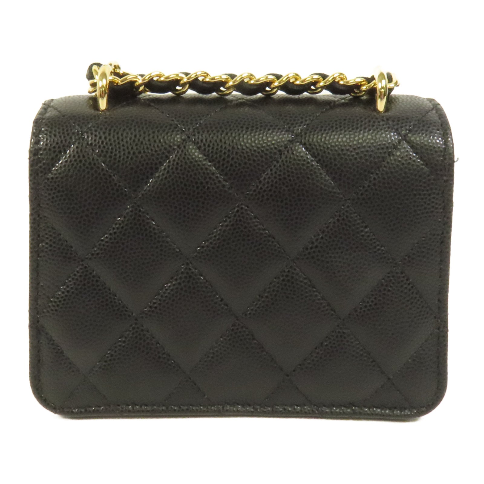 CHANEL 牛皮皮革Chain Shoulder金扣鏈帶肩背袋