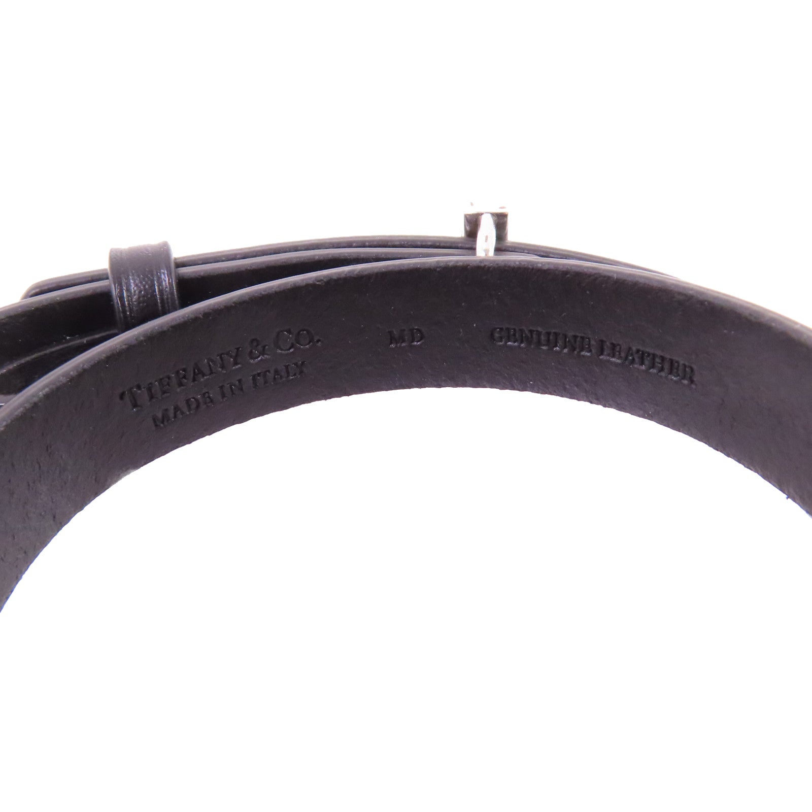 TIFFANY＆CO 【激減優惠】牛皮皮革/925純銀Leather Bracelet With Sterling Silver銀扣手鏈黑色