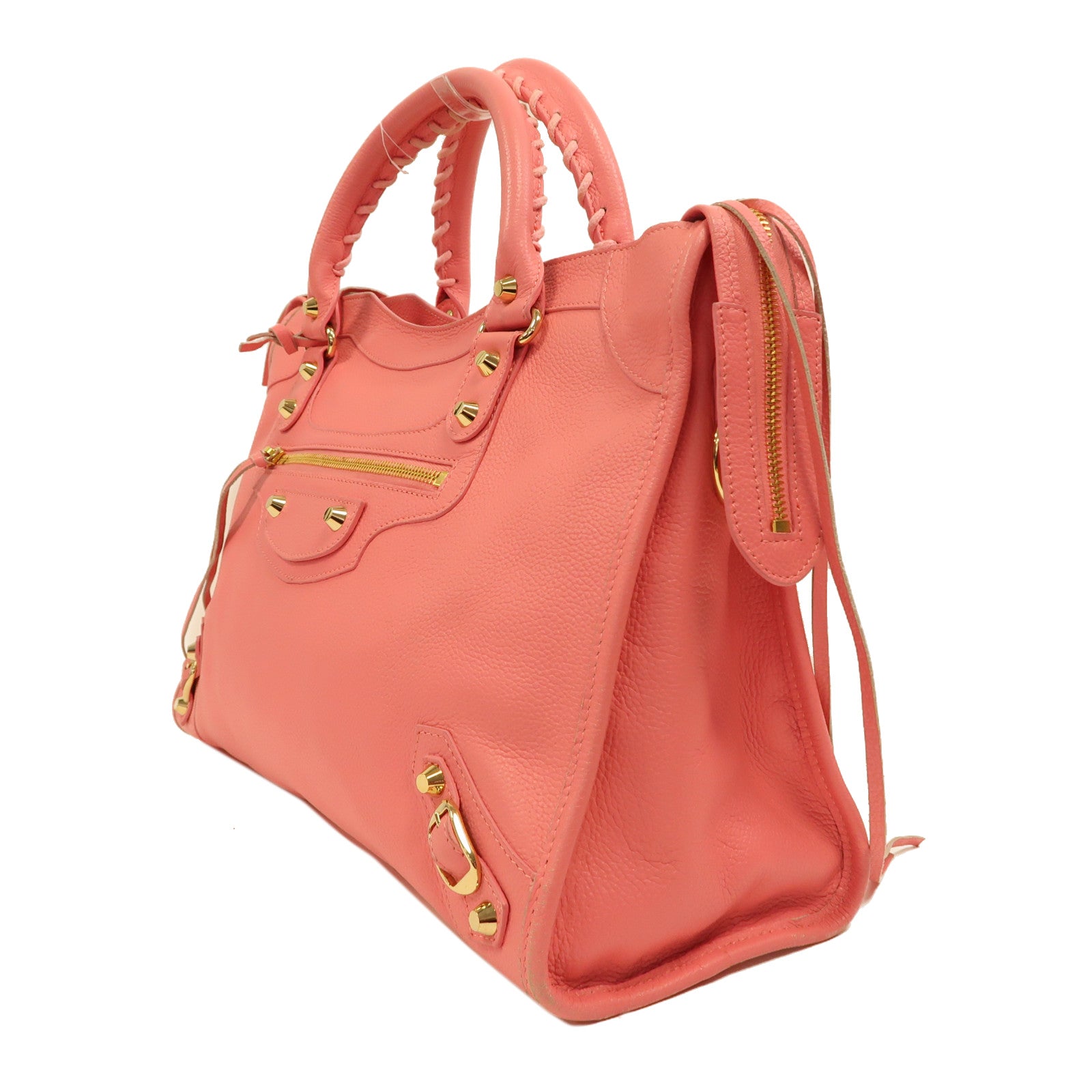 BALENCIAGA 牛皮皮革Le City Bag金扣手挽肩背兩用袋粉紅色