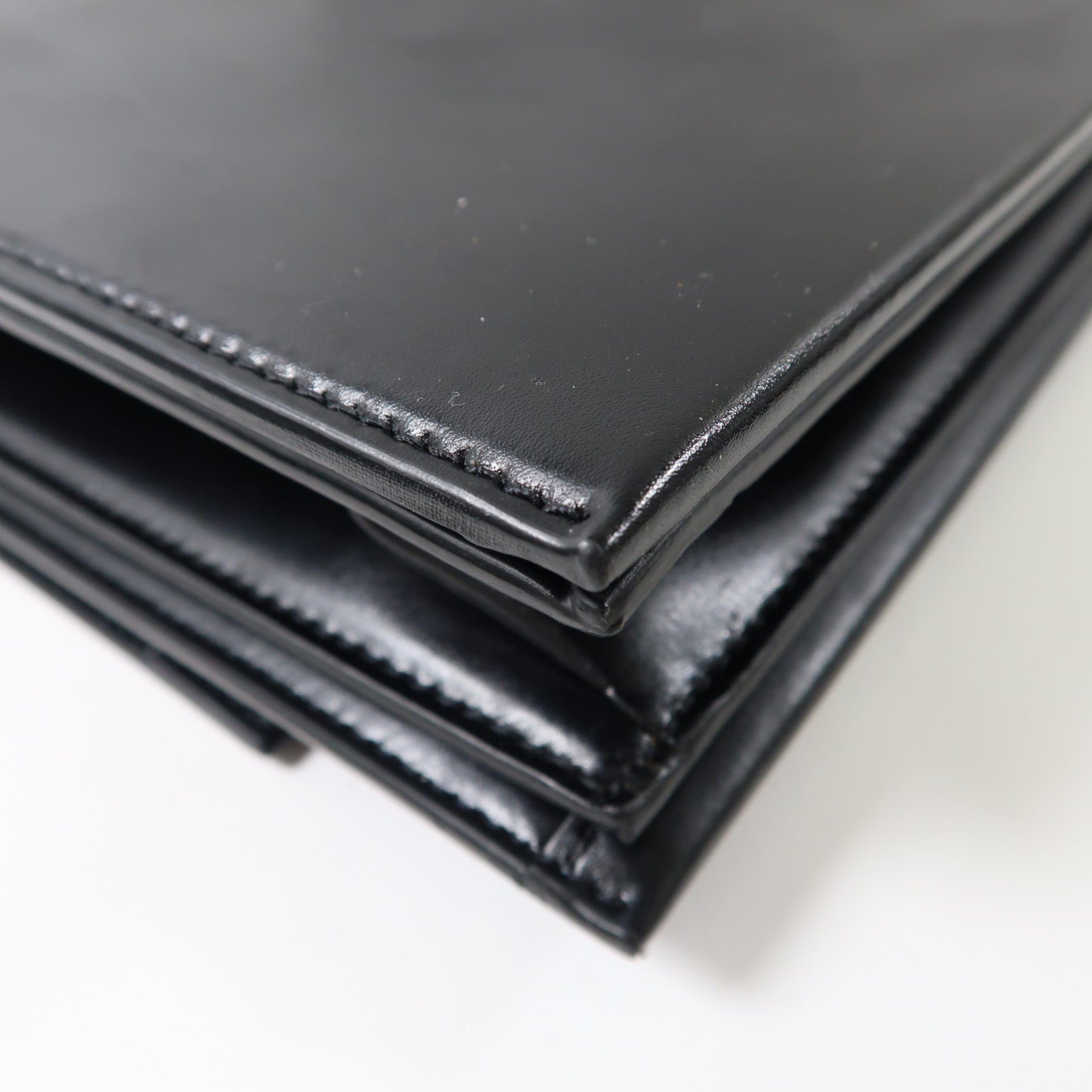 SAINT LAURENT Babylon皮革Business Bag銀扣手挽肩背兩用袋黑色