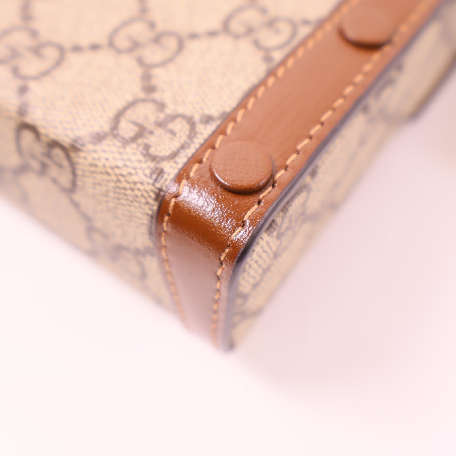 GUCCI 塗層帆布Horsebit 1955 Mini Bag金扣肩背袋棕色