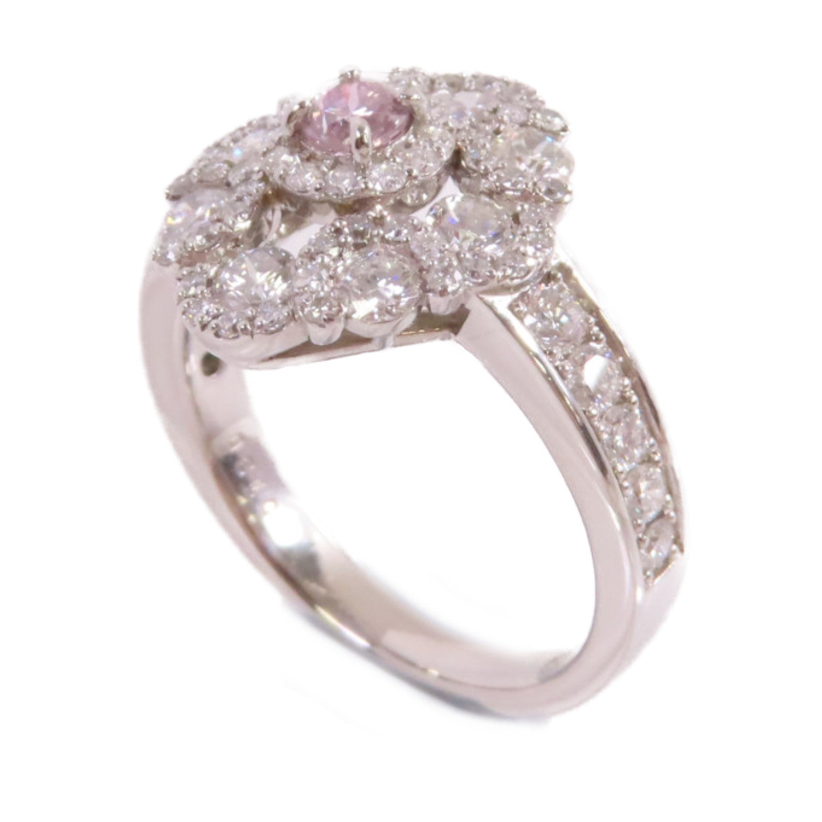 JEWELRY PT900鉑金/0.173ct粉紅鑽石/0.130ct鑽石Diamond Ring戒指US#6.5