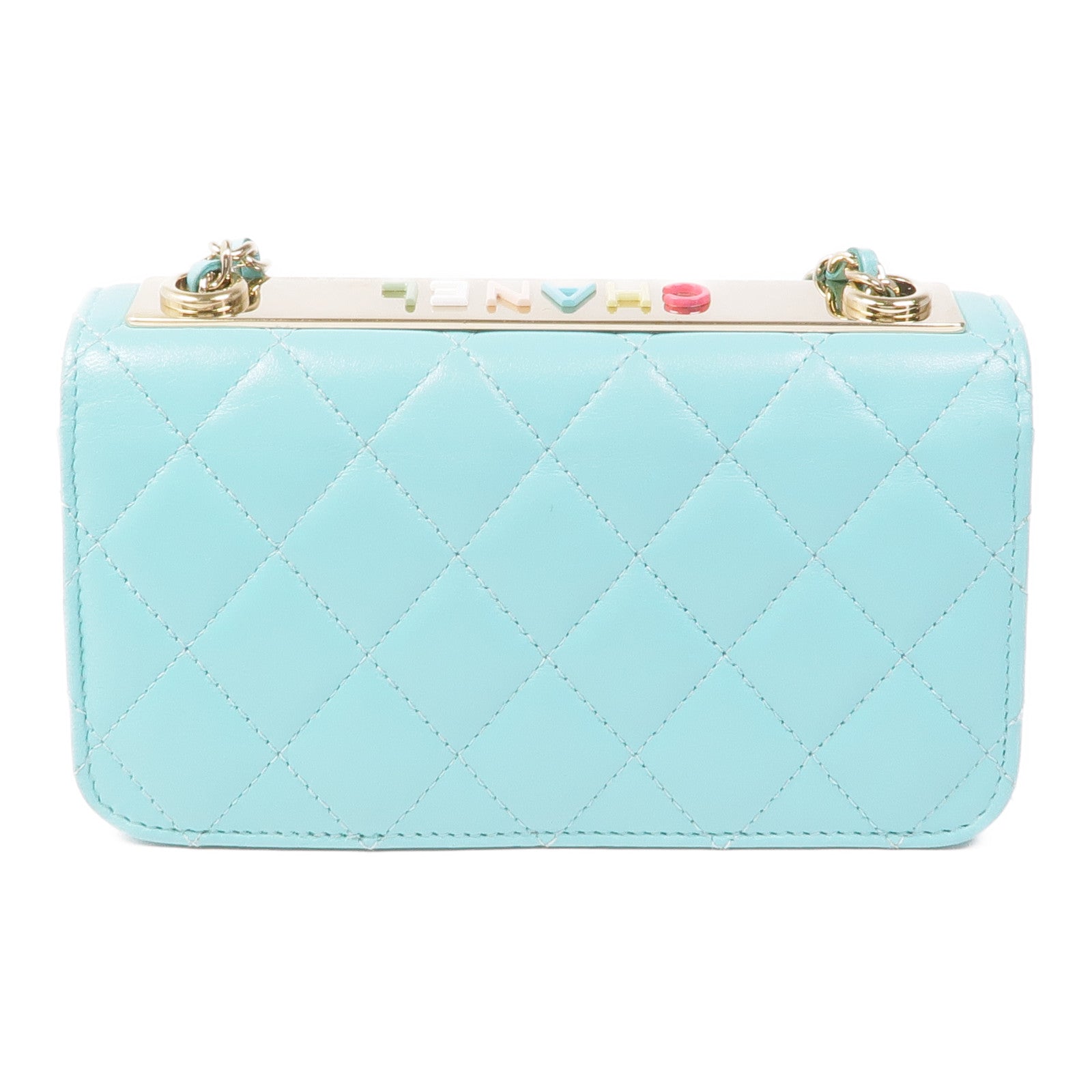 CHANEL 羊皮皮革WOC Wallet On Chain銀扣鏈帶肩背袋