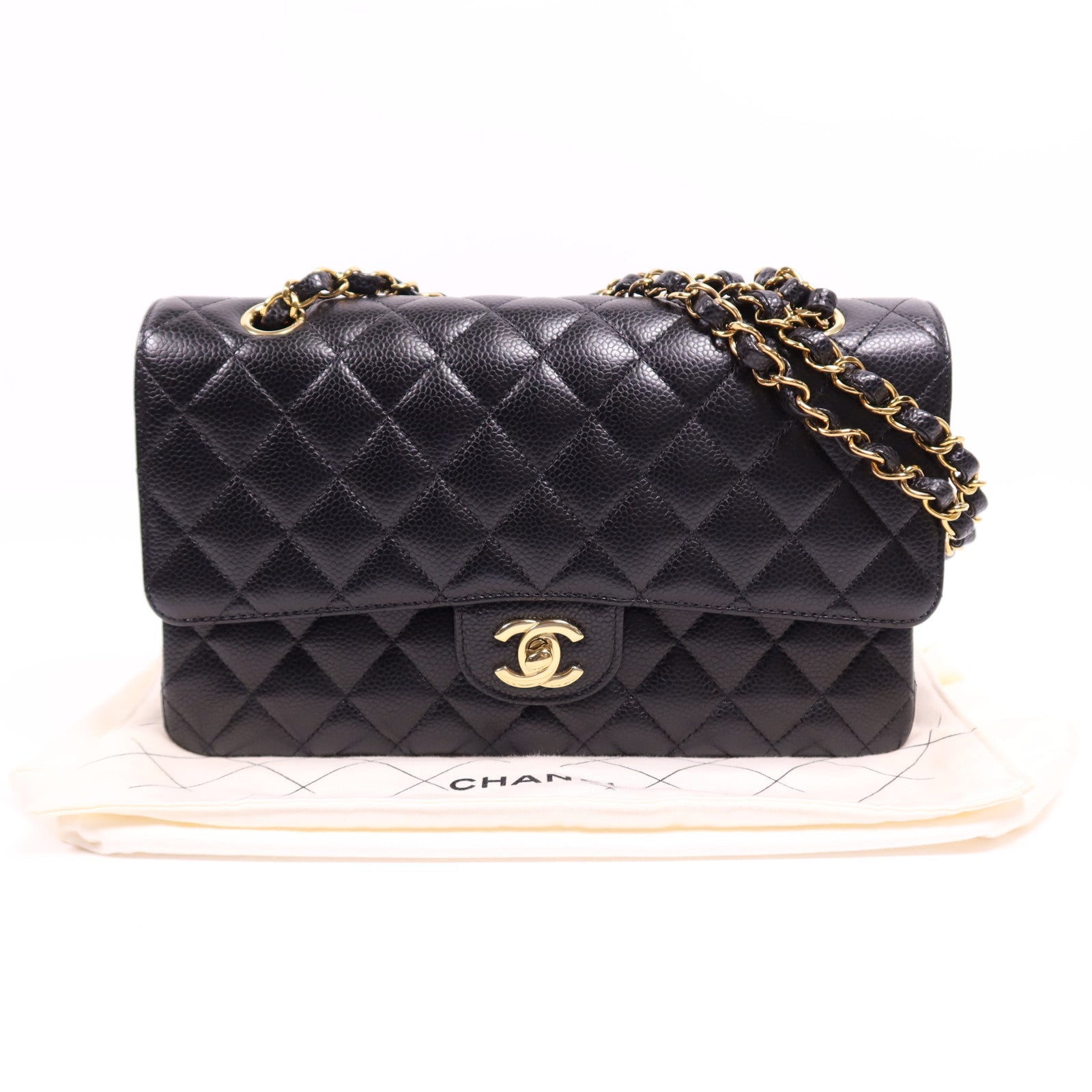 CHANEL 牛皮皮革Classic 25金扣鏈帶肩背袋