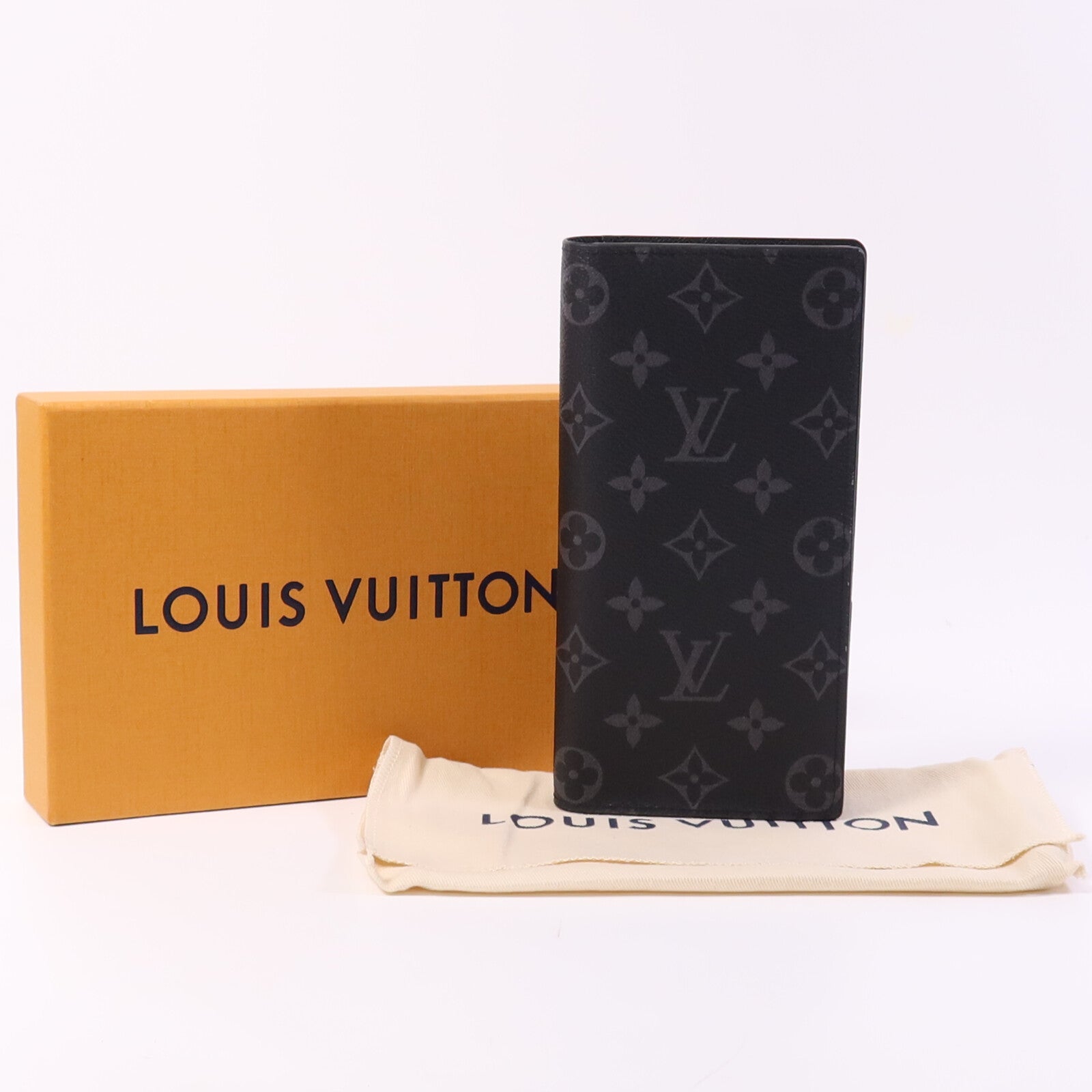 LOUIS VUITTON Monogram Eclipse Brazza Wallet銀扣長錢包