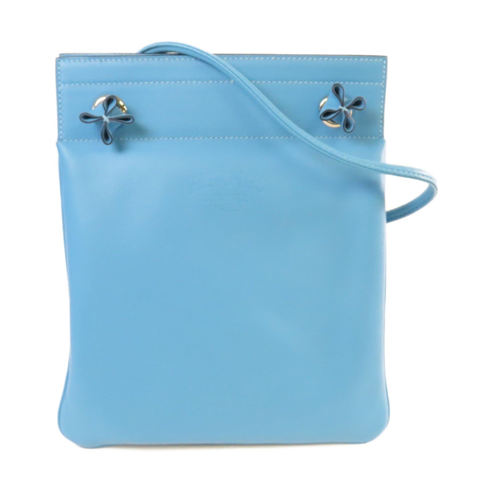 HERMES 【激減優惠】Swift皮革Aline Shoulder Bag銀扣肩背袋Bleu Du Nord北方藍色