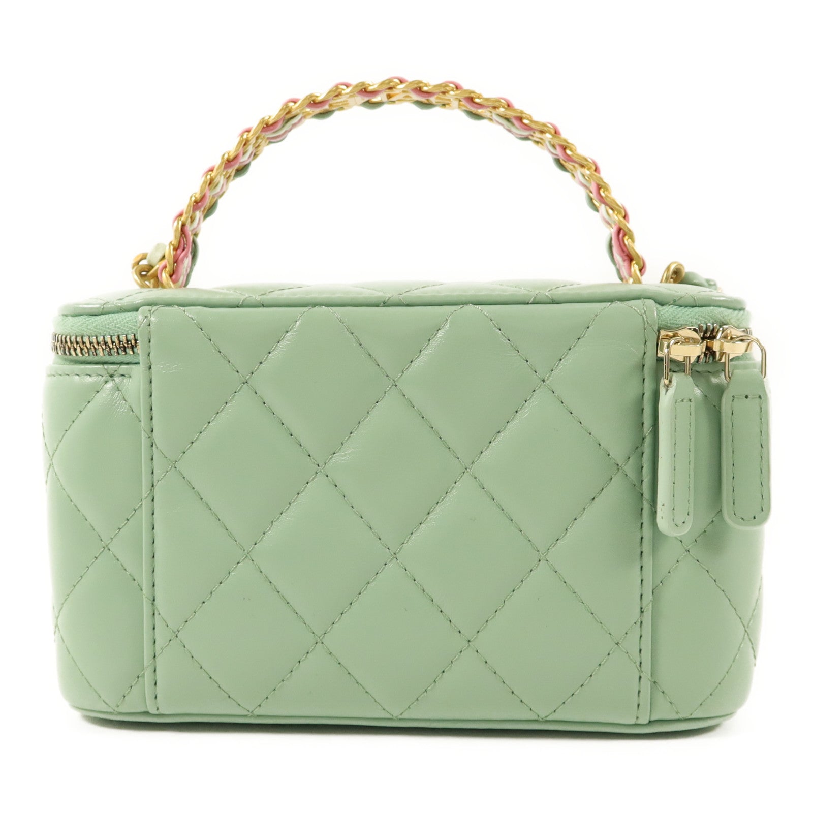 CHANEL 羊皮皮革Vanity Case金扣手挽肩背兩用袋