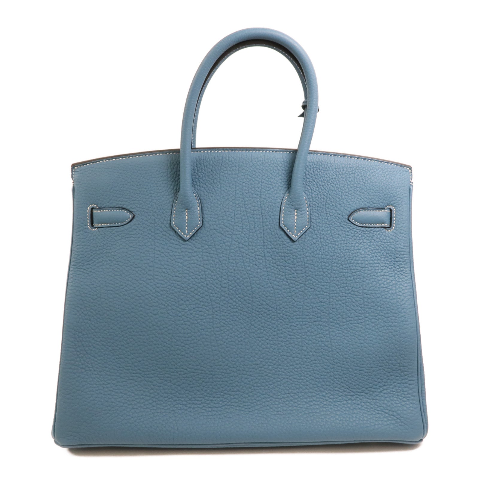 HERMES Togo皮革Birkin 35銀扣手挽袋Bleu Jean