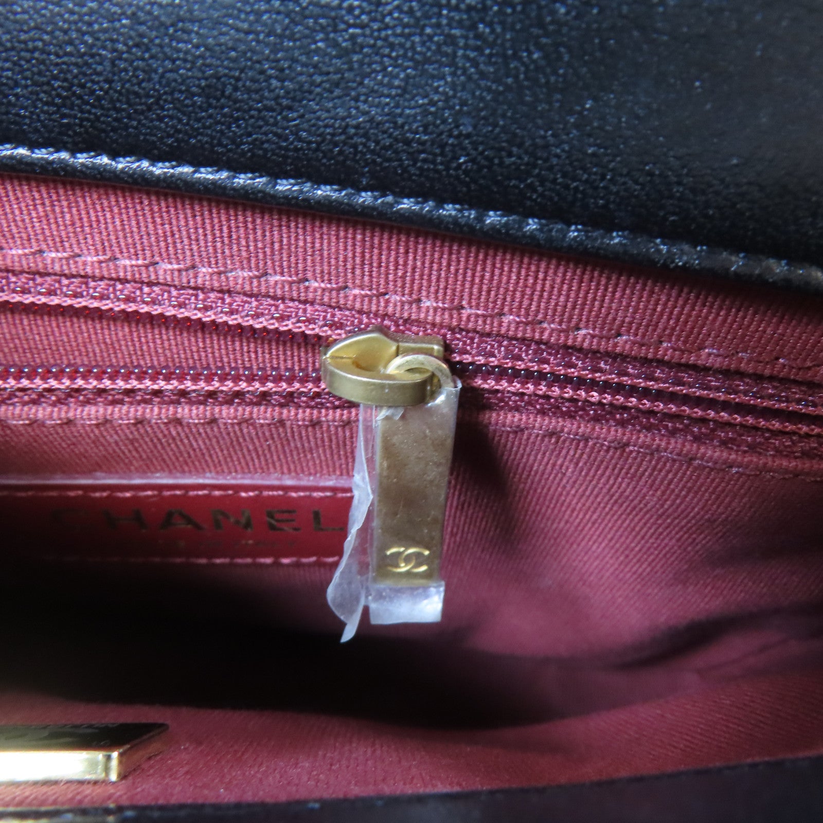CHANEL 菱格羊皮皮革Mini Flap Bag金扣手挽肩背兩用袋袋黑色