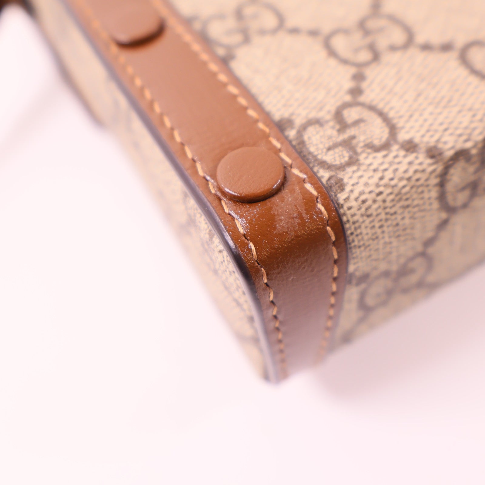 GUCCI 塗層帆布Horsebit 1955 Mini Bag金扣肩背袋棕色