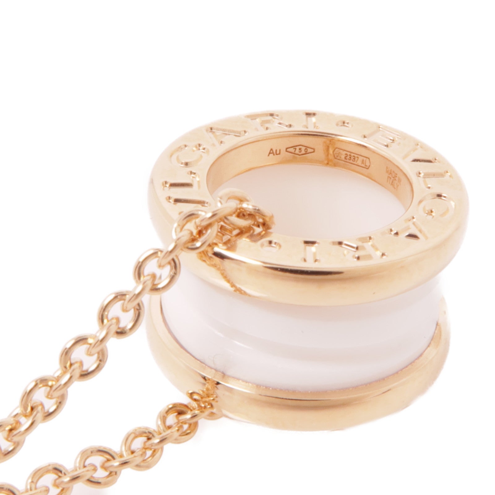 BVLGARI【激減優惠】 18K玫瑰金/陶瓷B-Zero1 Necklace項鍊