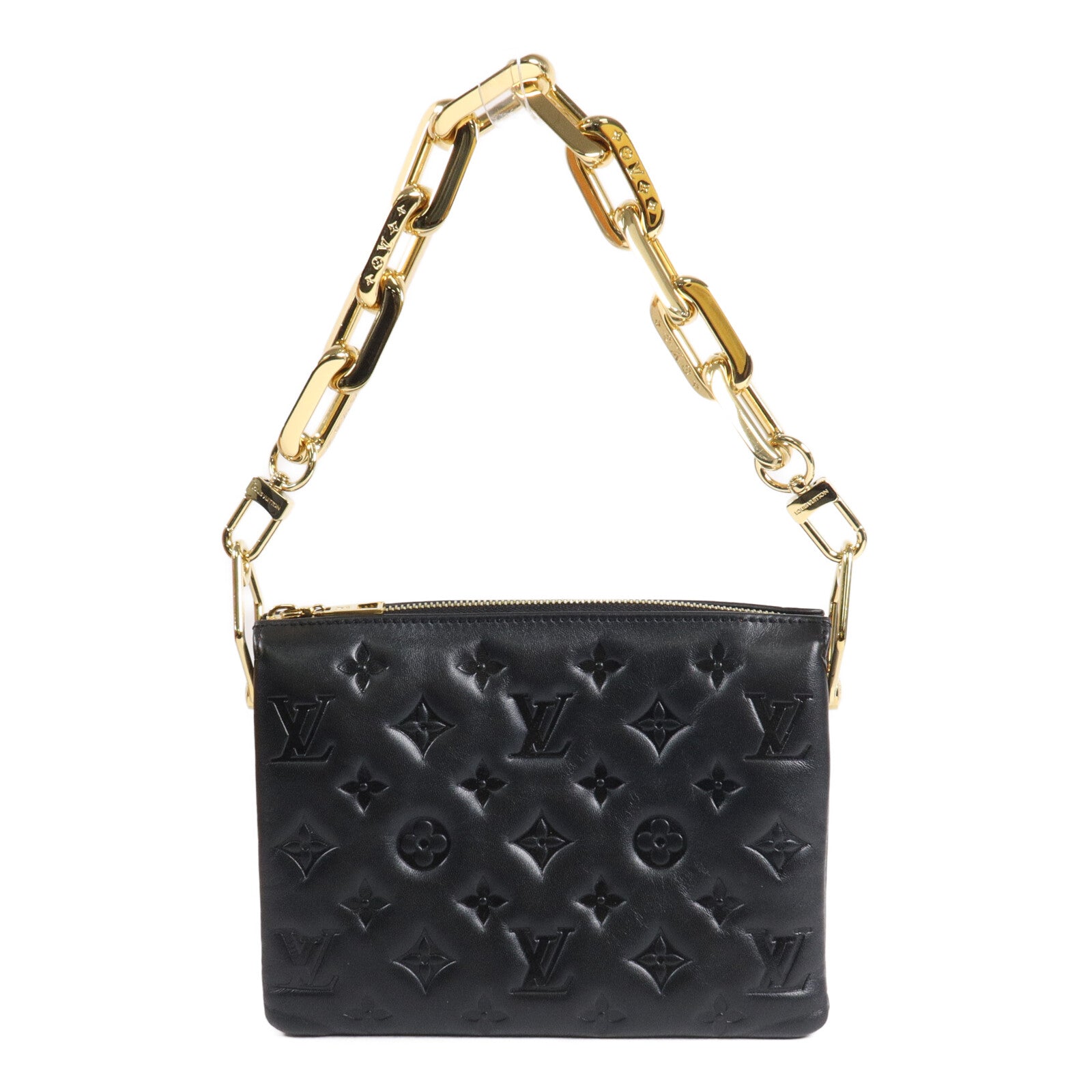 LOUIS VUITTON Monogram Embossed Coussin BB鏈帶手挽肩背兩用袋