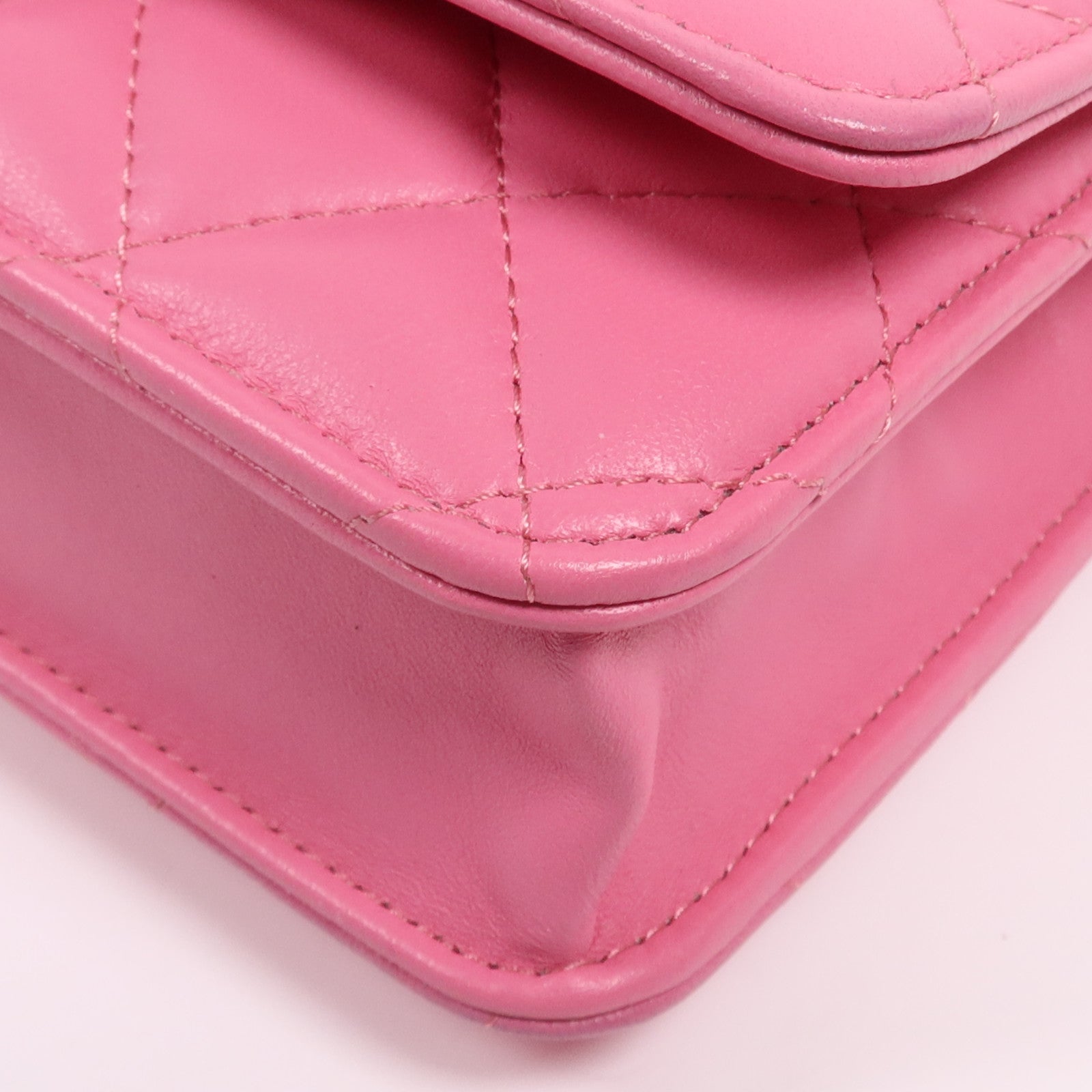 CHANEL 羊皮皮革WOC Wallet On Chain銀扣鏈帶肩背袋