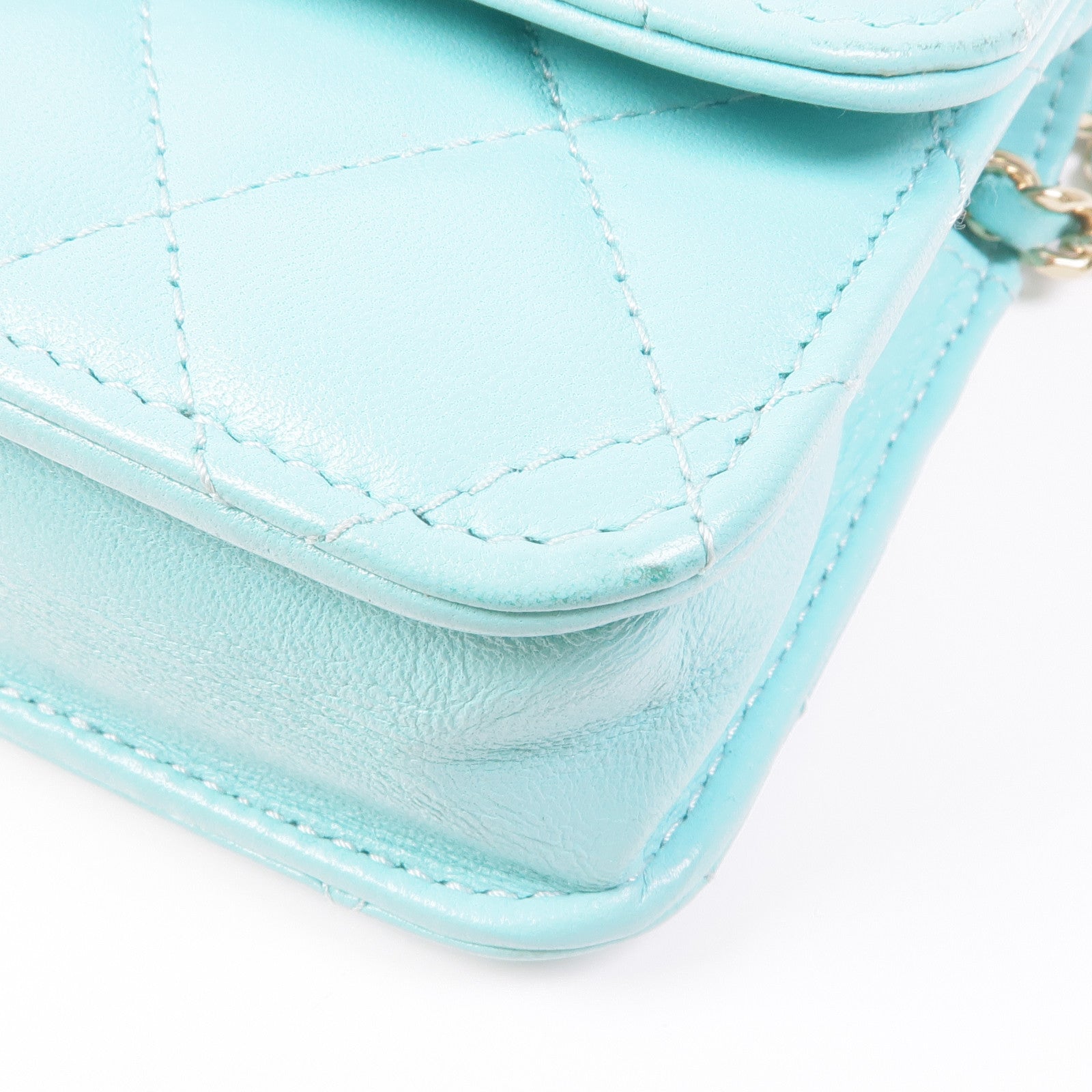 CHANEL 羊皮皮革WOC Wallet On Chain銀扣鏈帶肩背袋