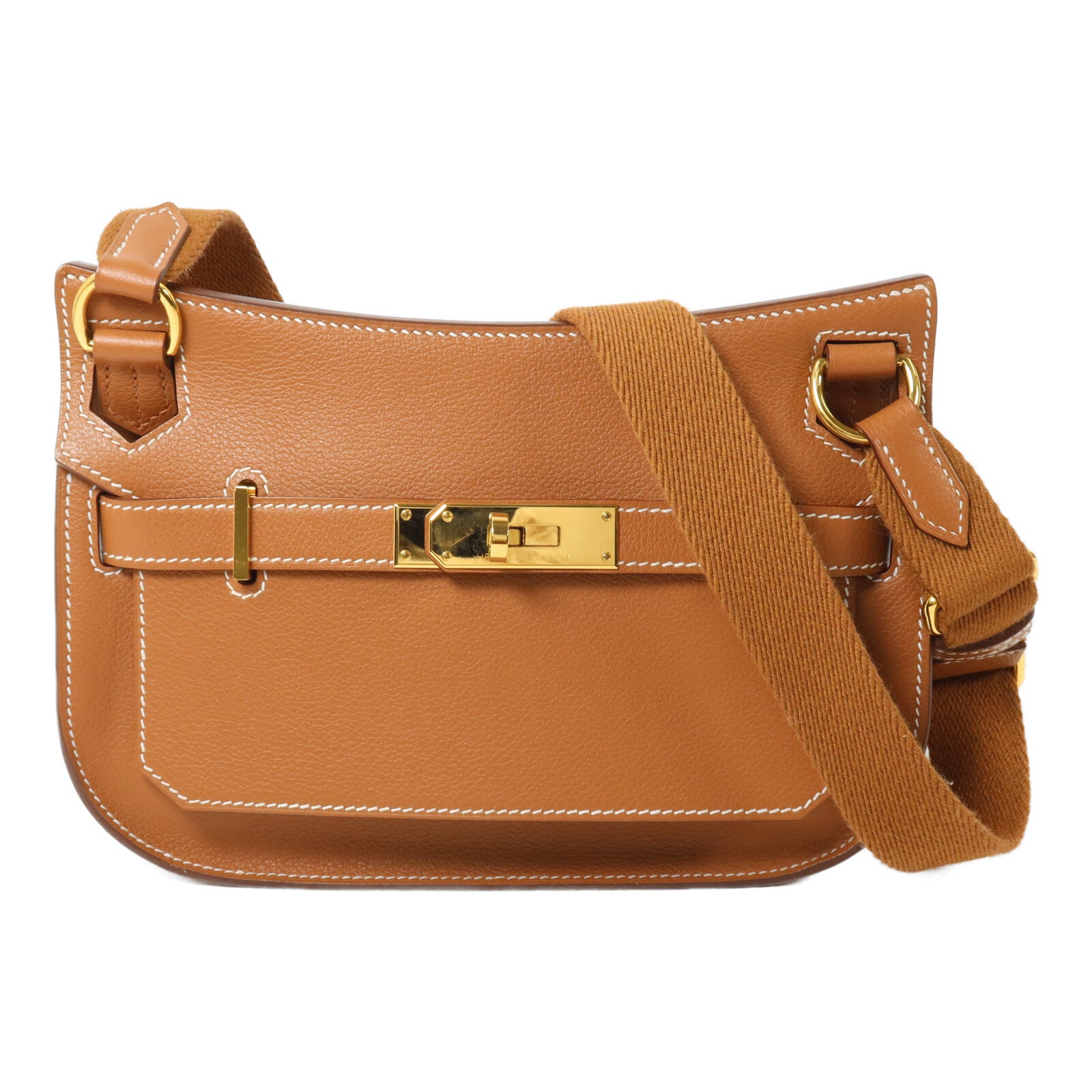 HERMES Evercolor皮革Mini Jypsiere肩背袋Gold