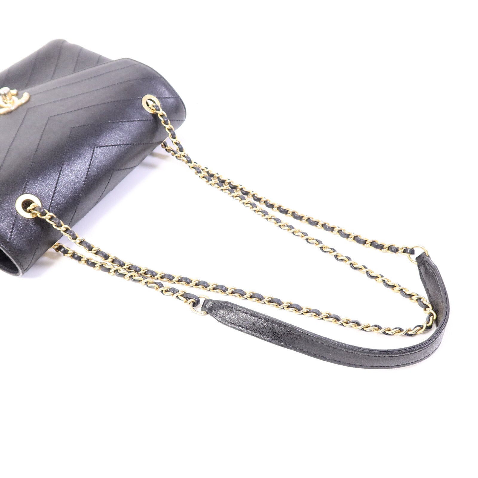 CHANEL 牛皮皮革Envelope Flap Bag鏈帶肩背袋