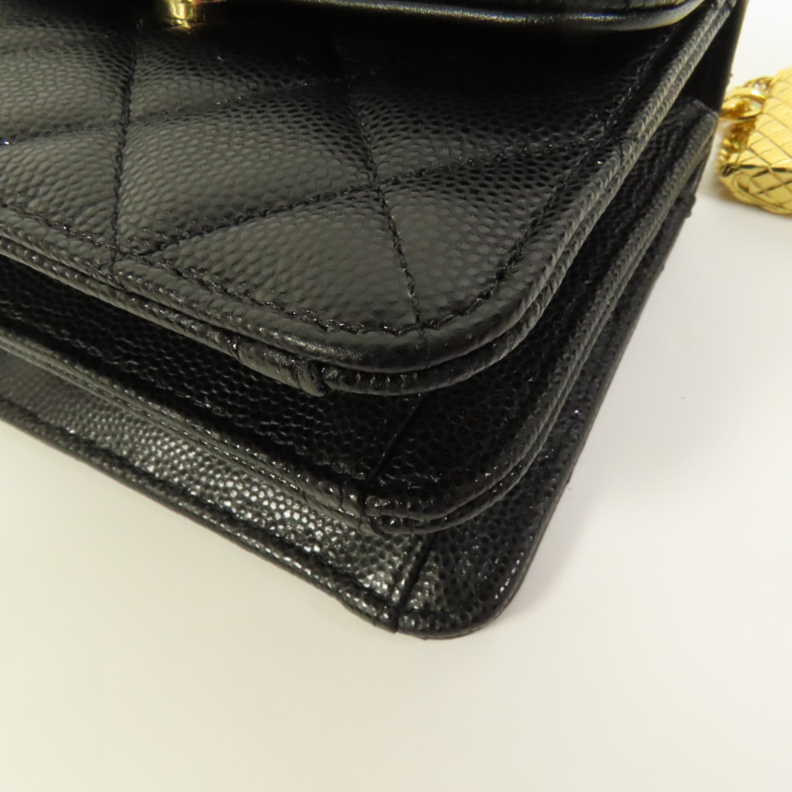 CHANEL 牛皮皮革Chain Shoulder金扣鏈帶肩背袋