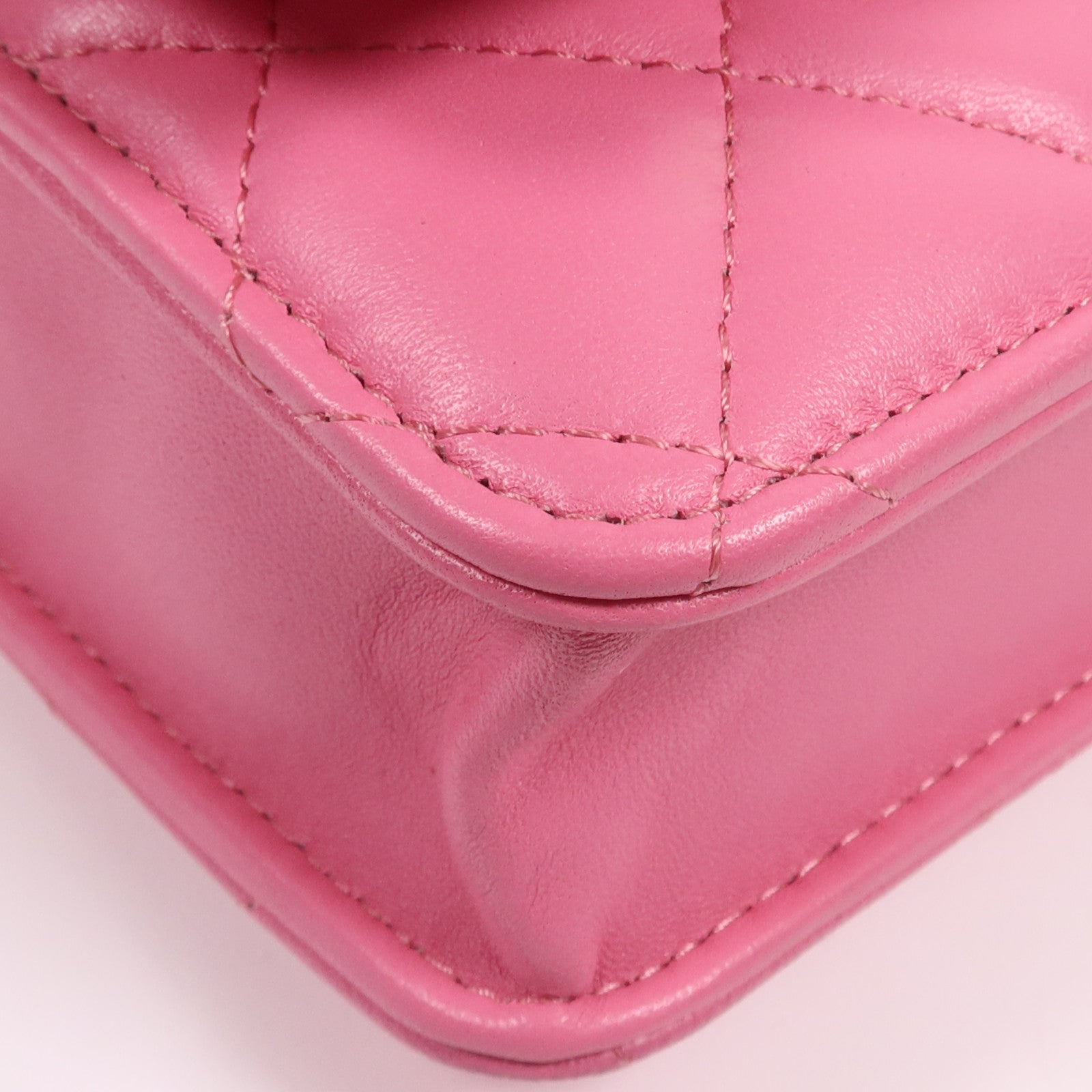 CHANEL 羊皮皮革WOC Wallet On Chain銀扣鏈帶肩背袋