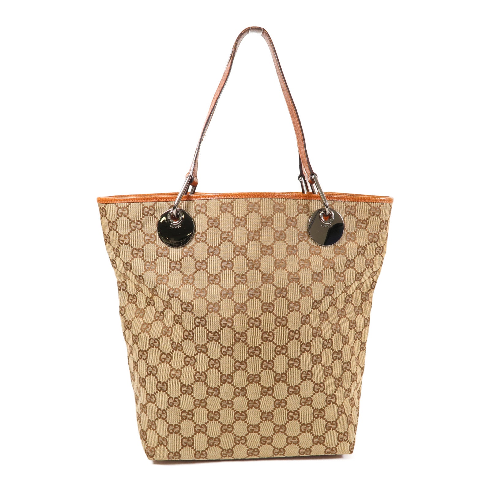 GUCCI 帆布Shoulder Bag銀扣肩背袋