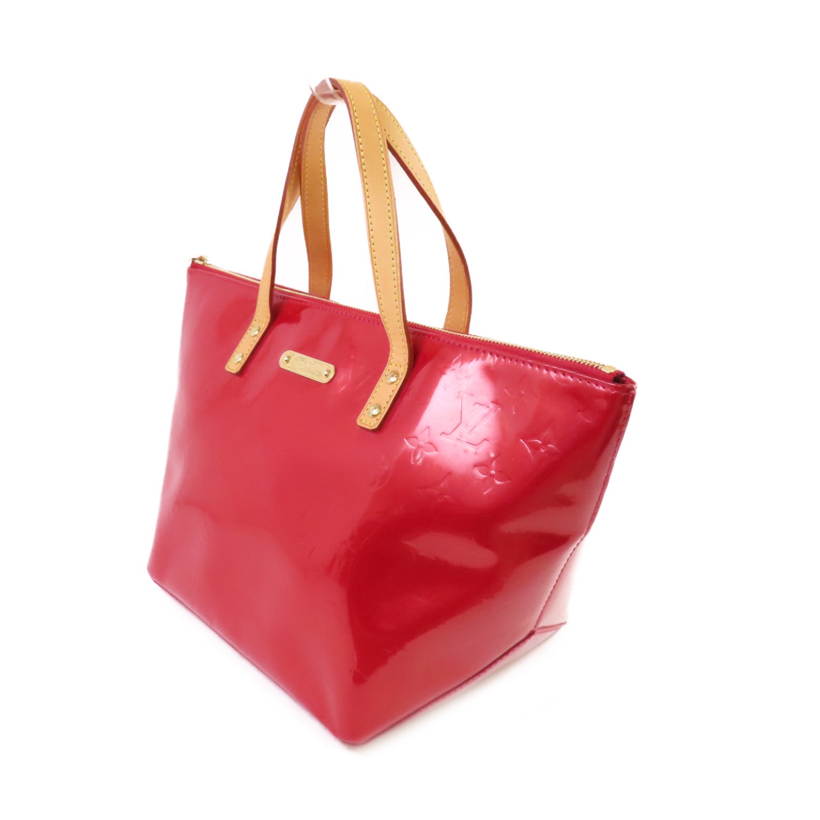 LOUIS VUITTON Monogram Vernis Bellevue PM Hand Bag金扣手挽袋紅色