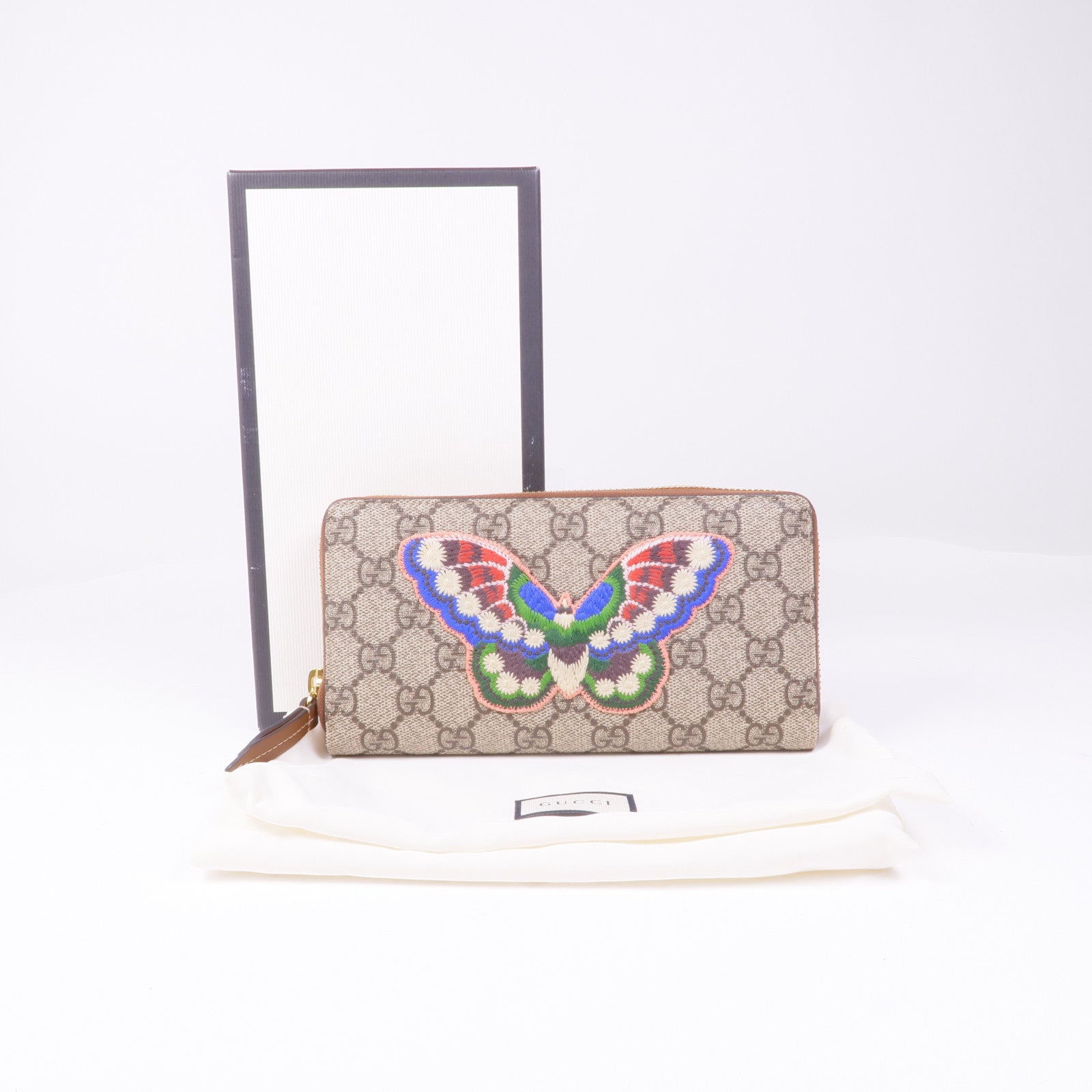 GUCCI 塗層帆布Long Wallet金扣長錢包