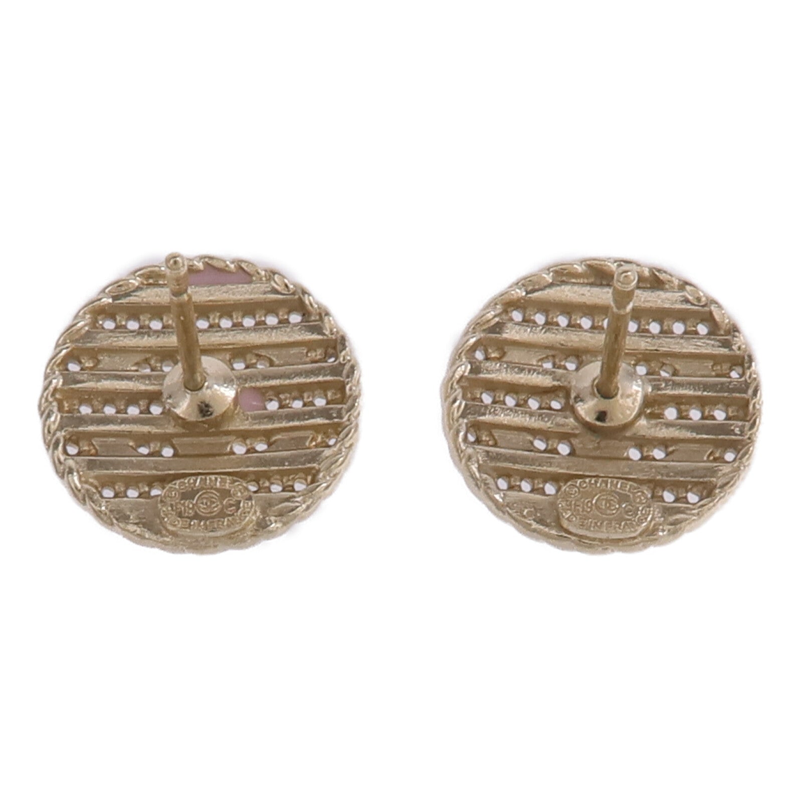 CHANEL 金屬CC Button Earrings耳環