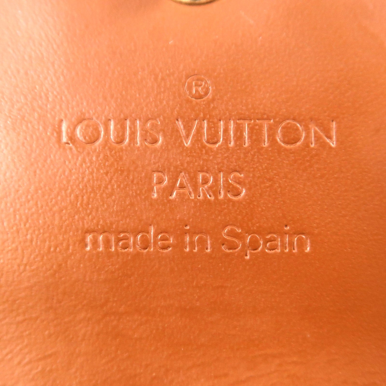 LOUIS VUITTON LV Key Holder M91358 Patent Leather Brown