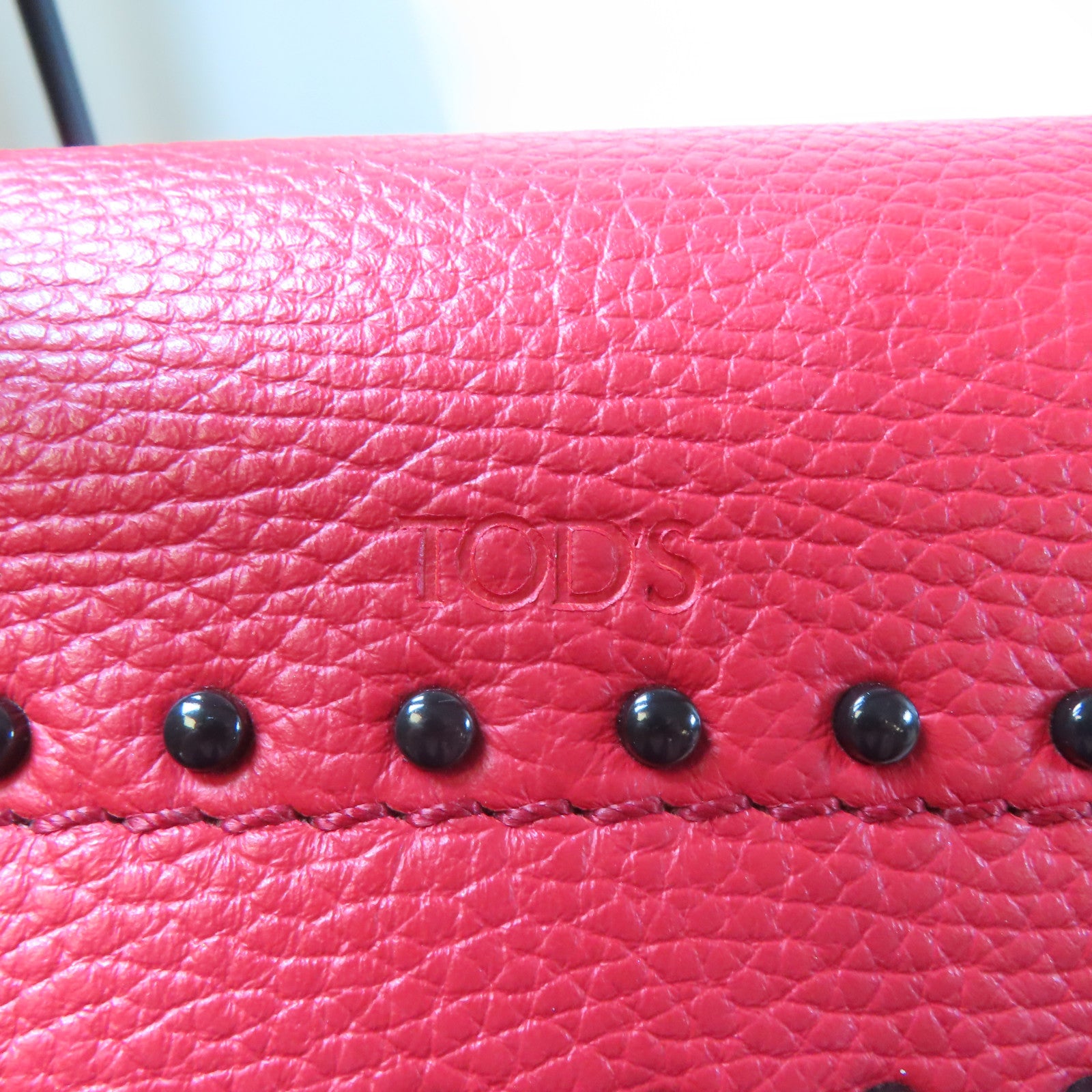 TOD’S 【激減優惠】牛皮皮革Backpack銀扣背包紅色
