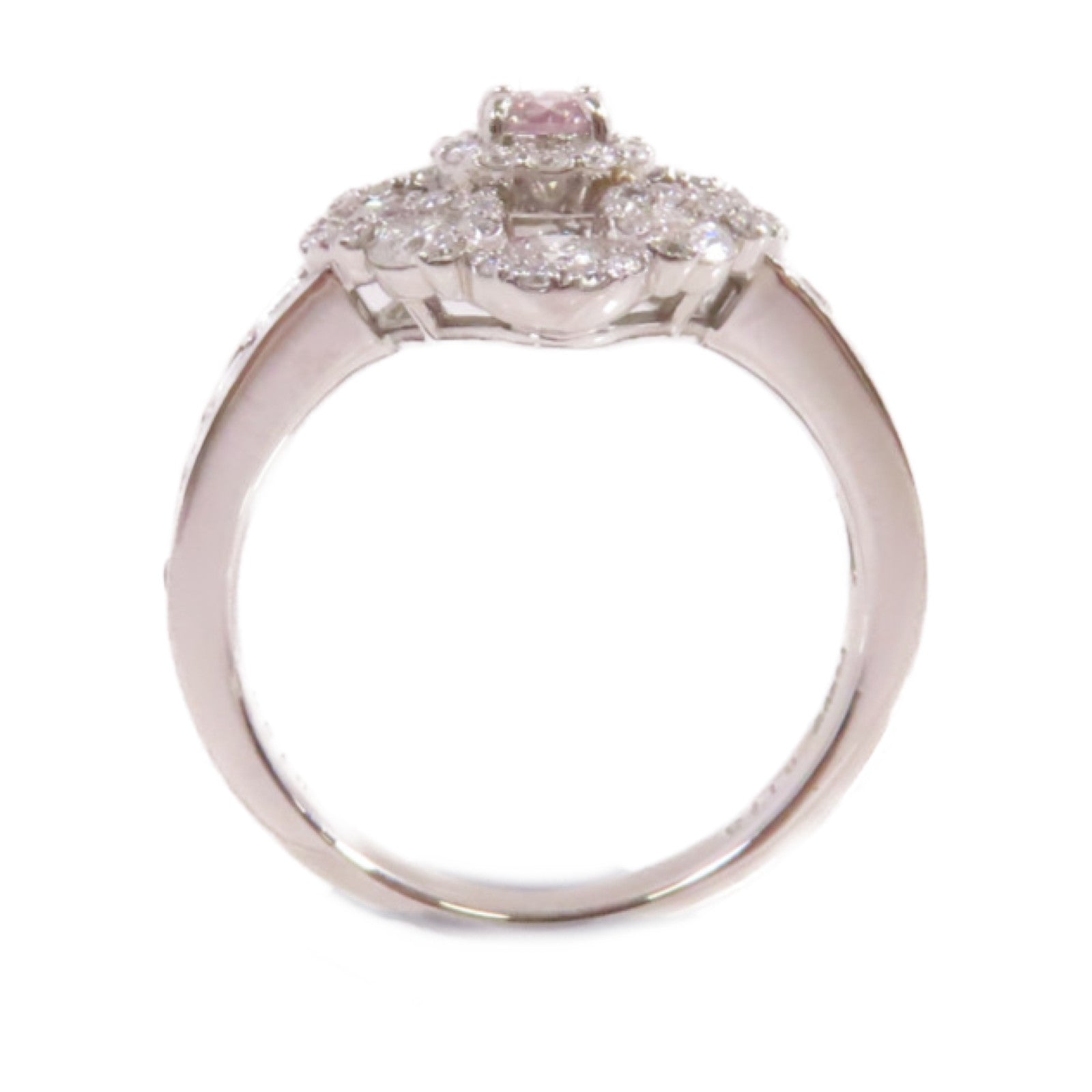 JEWELRY PT900鉑金/0.173ct粉紅鑽石/0.130ct鑽石Diamond Ring戒指US#6.5