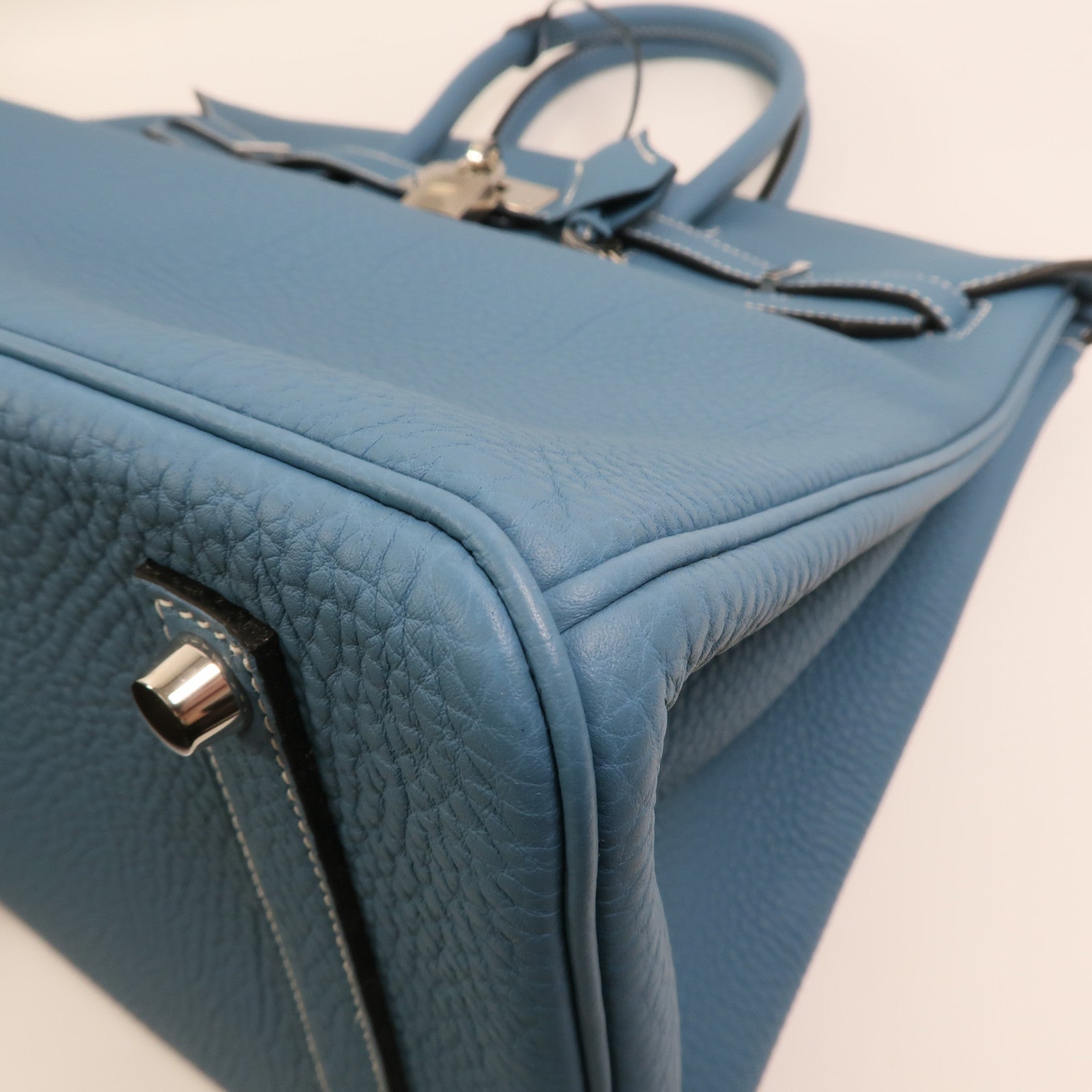 HERMES Togo皮革Birkin 35銀扣手挽袋Bleu Jean