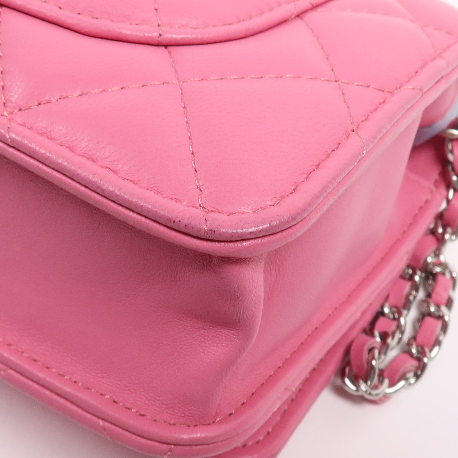 CHANEL 羊皮皮革WOC Wallet On Chain銀扣鏈帶肩背袋