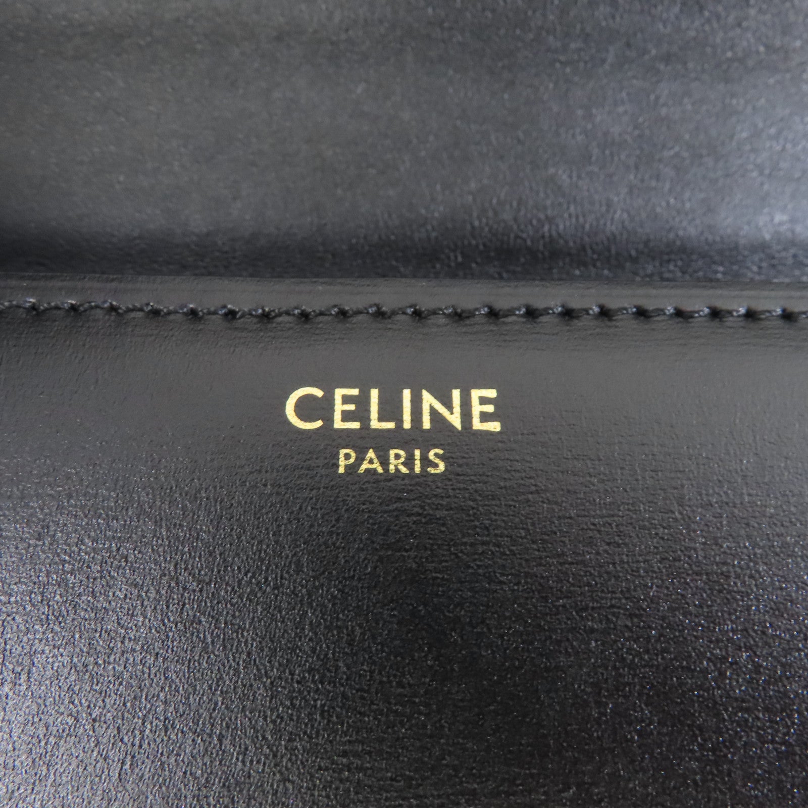 CELINE 牛皮皮革Classic Box Medium金扣肩背袋黑色