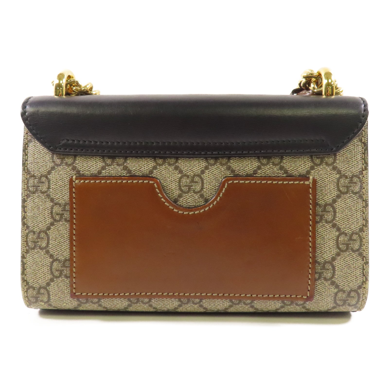 GUCCI 塗層帆布Chain Shoulder金扣鏈帶肩背袋