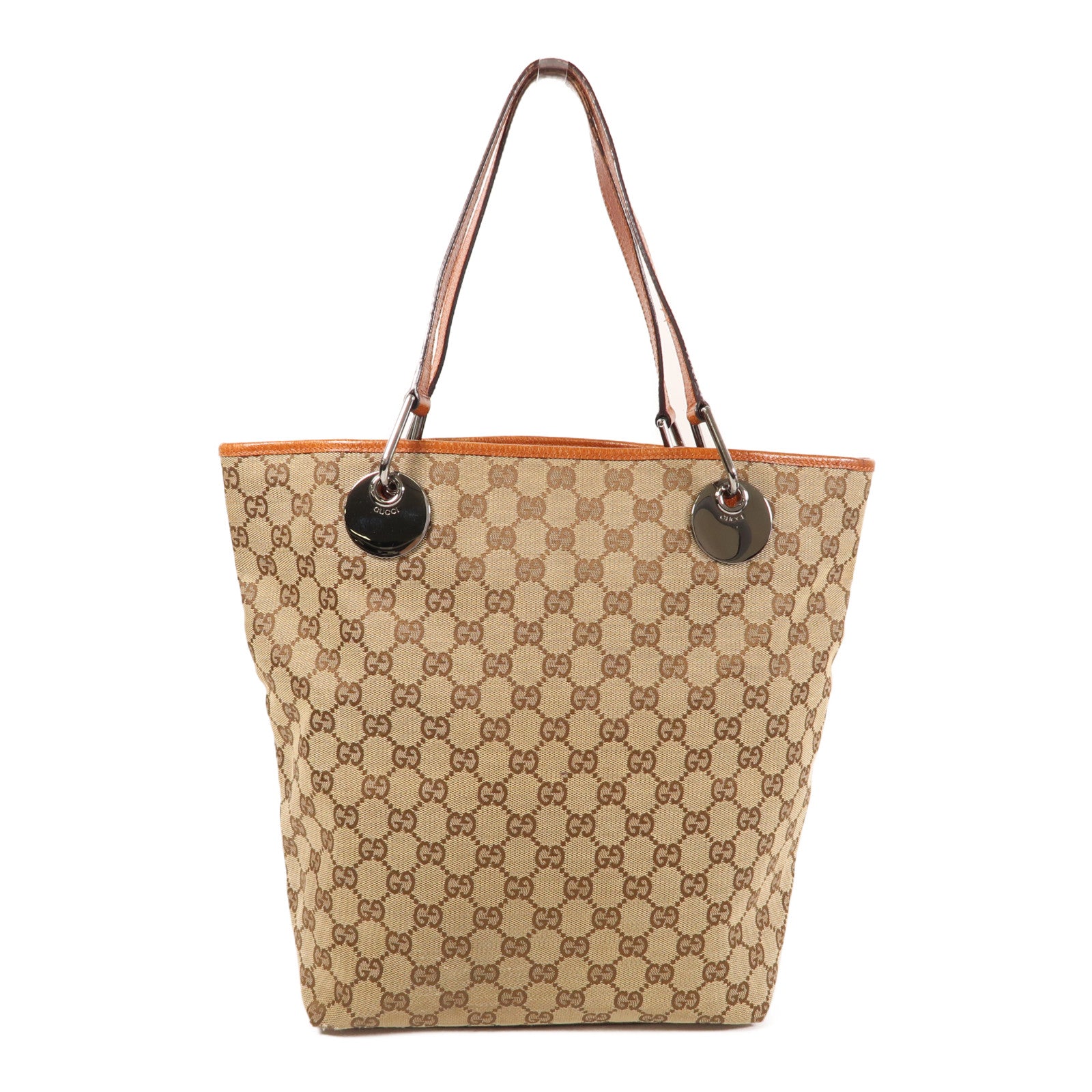 GUCCI 帆布Shoulder Bag銀扣肩背袋