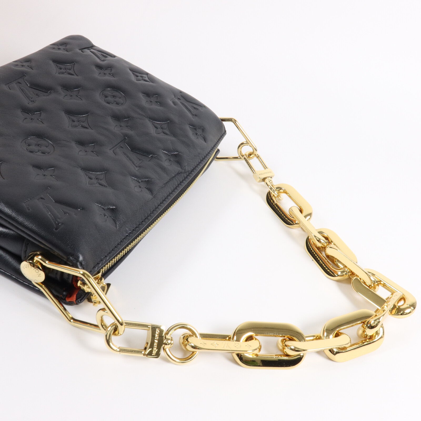 LOUIS VUITTON Monogram Embossed Coussin BB鏈帶手挽肩背兩用袋