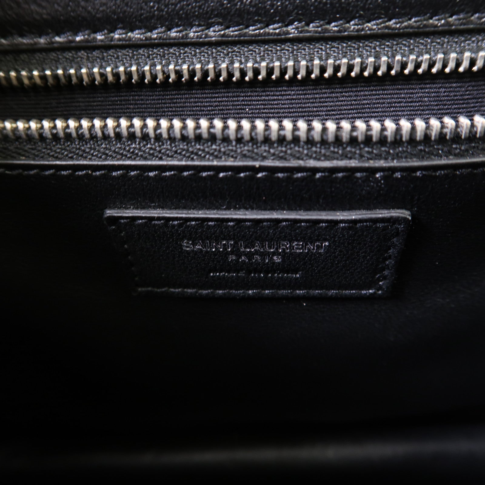 SAINT LAURENT Babylon皮革Business Bag銀扣手挽肩背兩用袋黑色