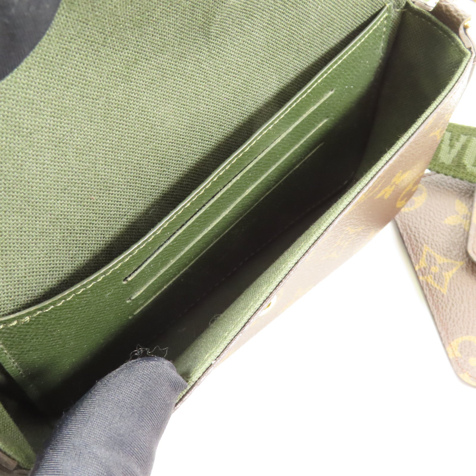 LOUIS VUITTON LV GHW Felicie Strap & Go Shoulder Bag M80091 Monogram Brown/Green