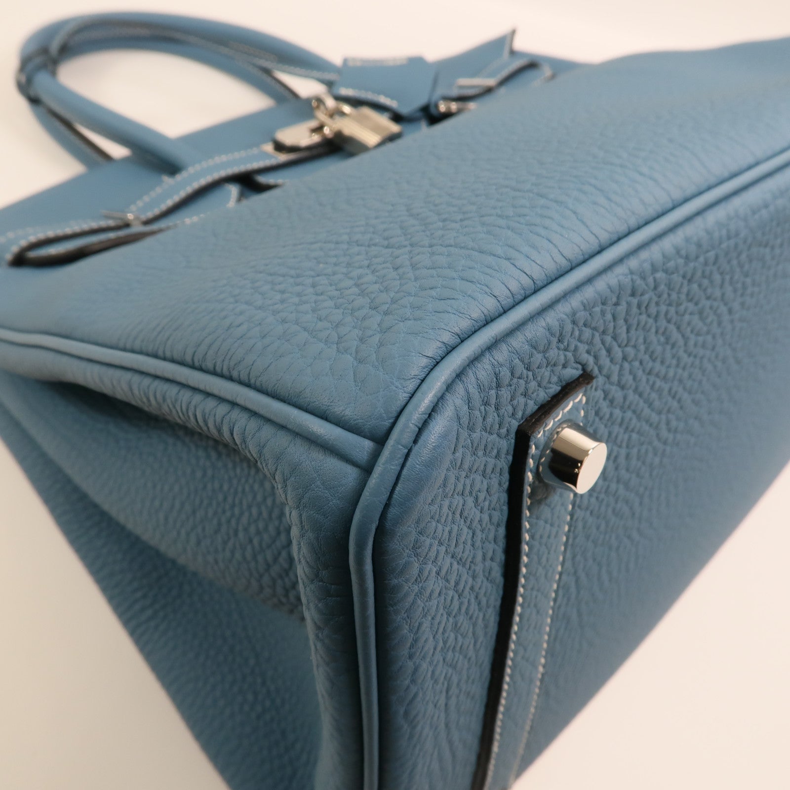 HERMES Togo皮革Birkin 35銀扣手挽袋Bleu Jean