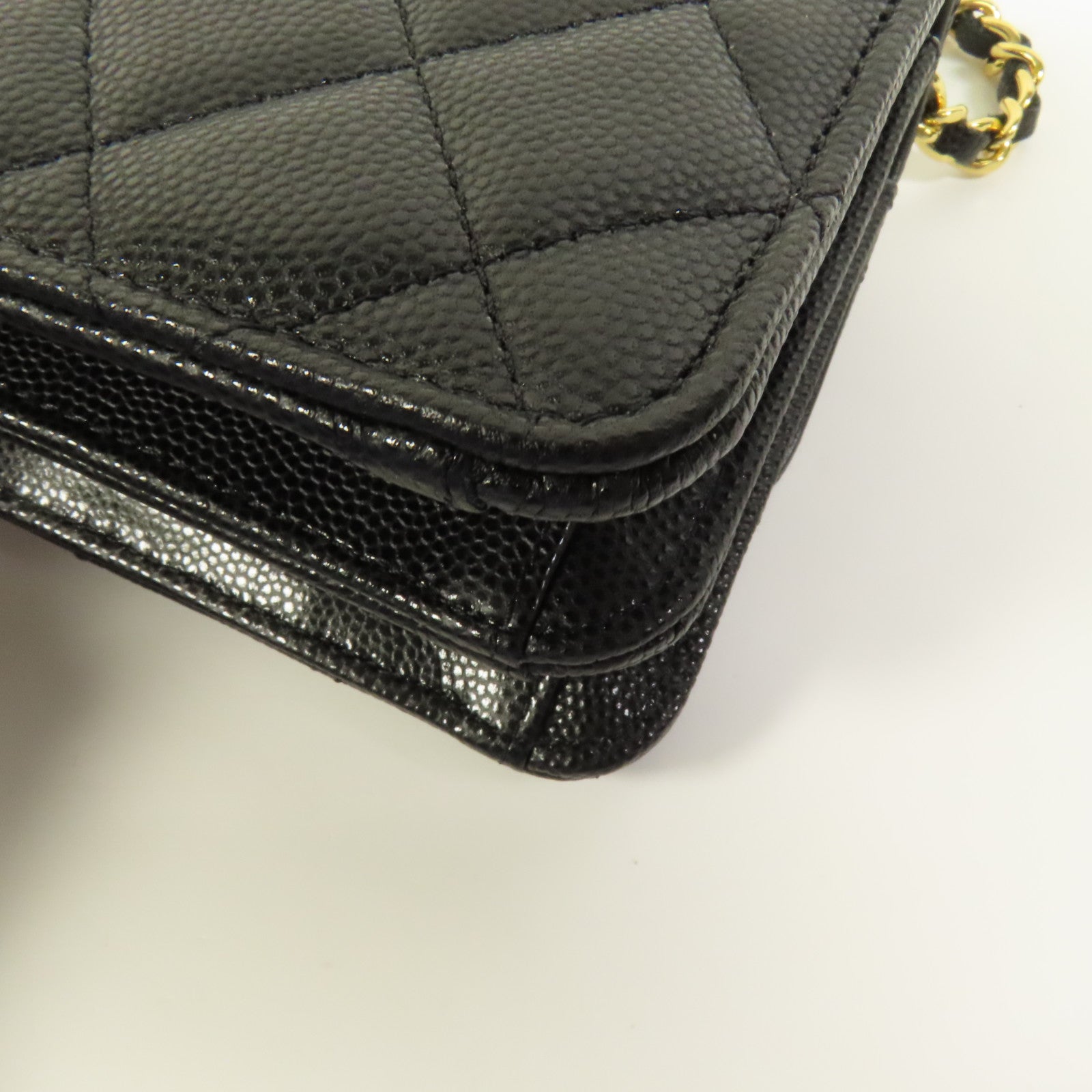 CHANEL 牛皮皮革Chain Shoulder金扣鏈帶肩背袋