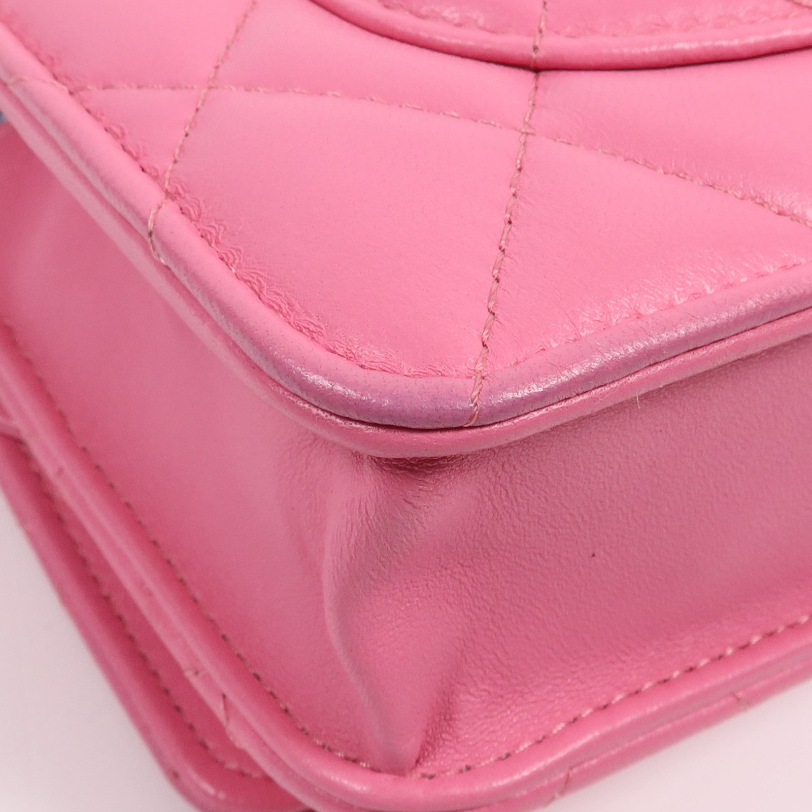 CHANEL 羊皮皮革WOC Wallet On Chain銀扣鏈帶肩背袋