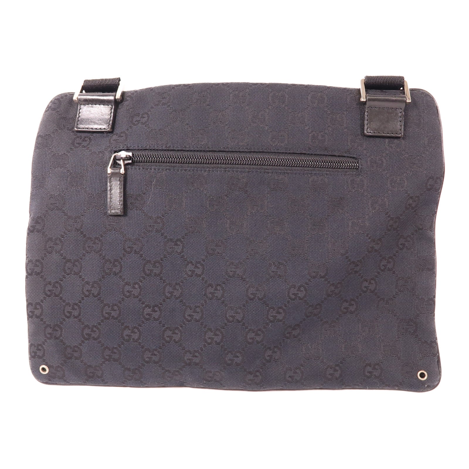 GUCCI 帆布Shoulder Bag銀扣肩背袋